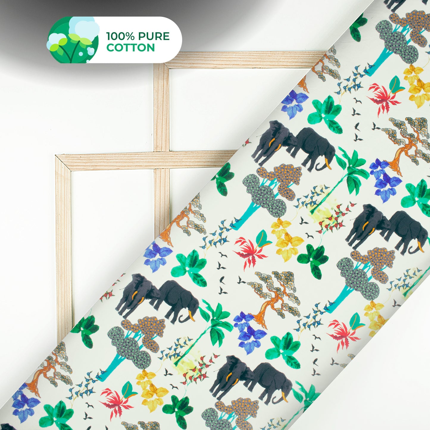 Tropical Wild Animal Digital Print Poplin Fabric (Width 58 Inches)