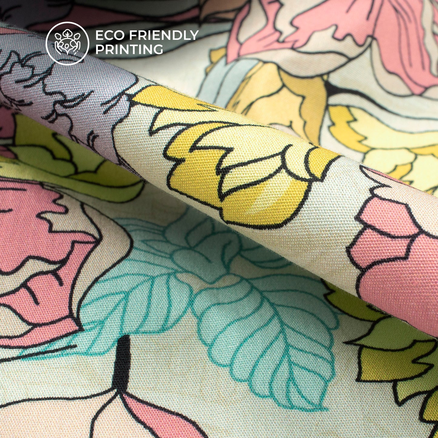 Designer Floral Digital Print Poplin Fabric (Width 58 Inches)
