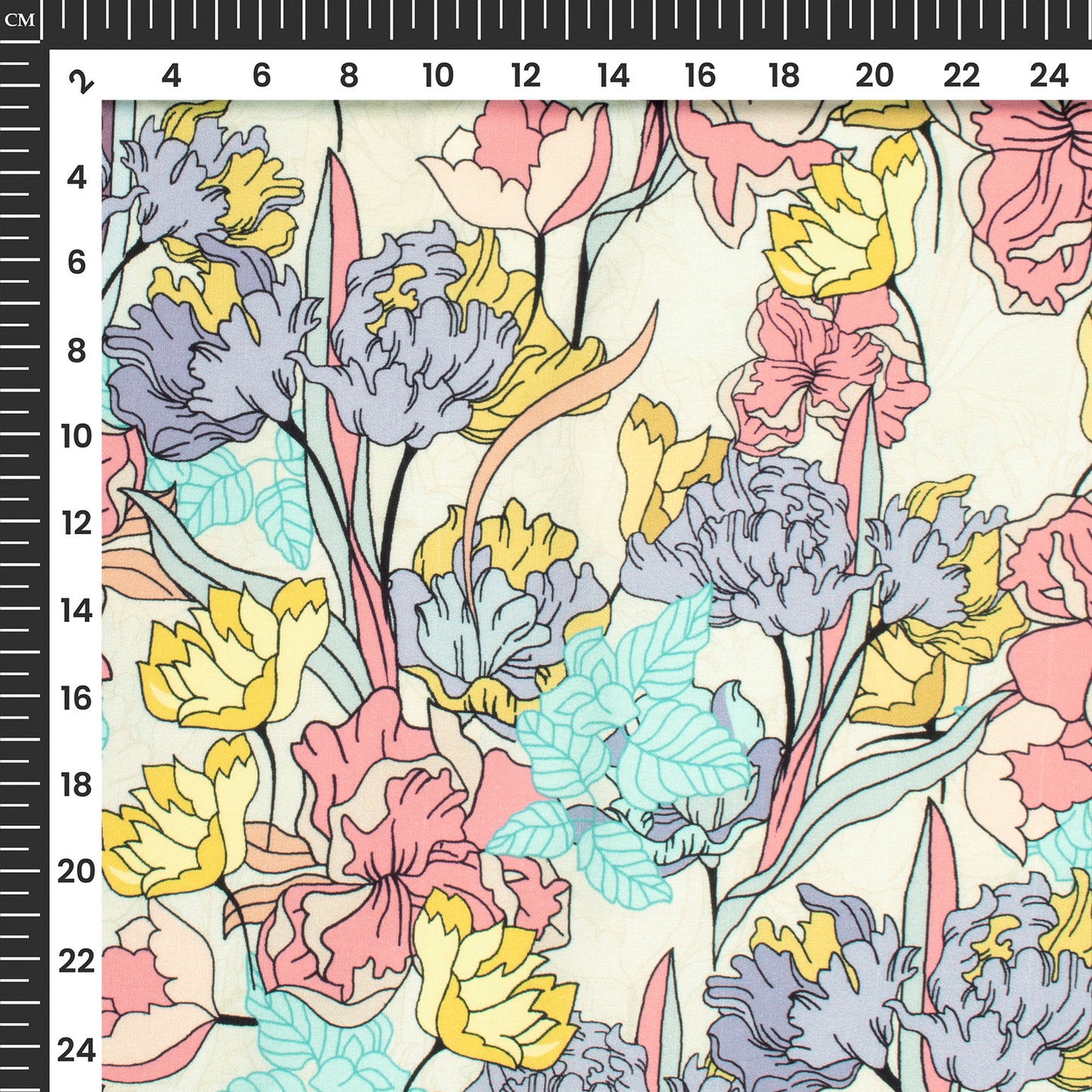 Designer Floral Digital Print Poplin Fabric (Width 58 Inches)