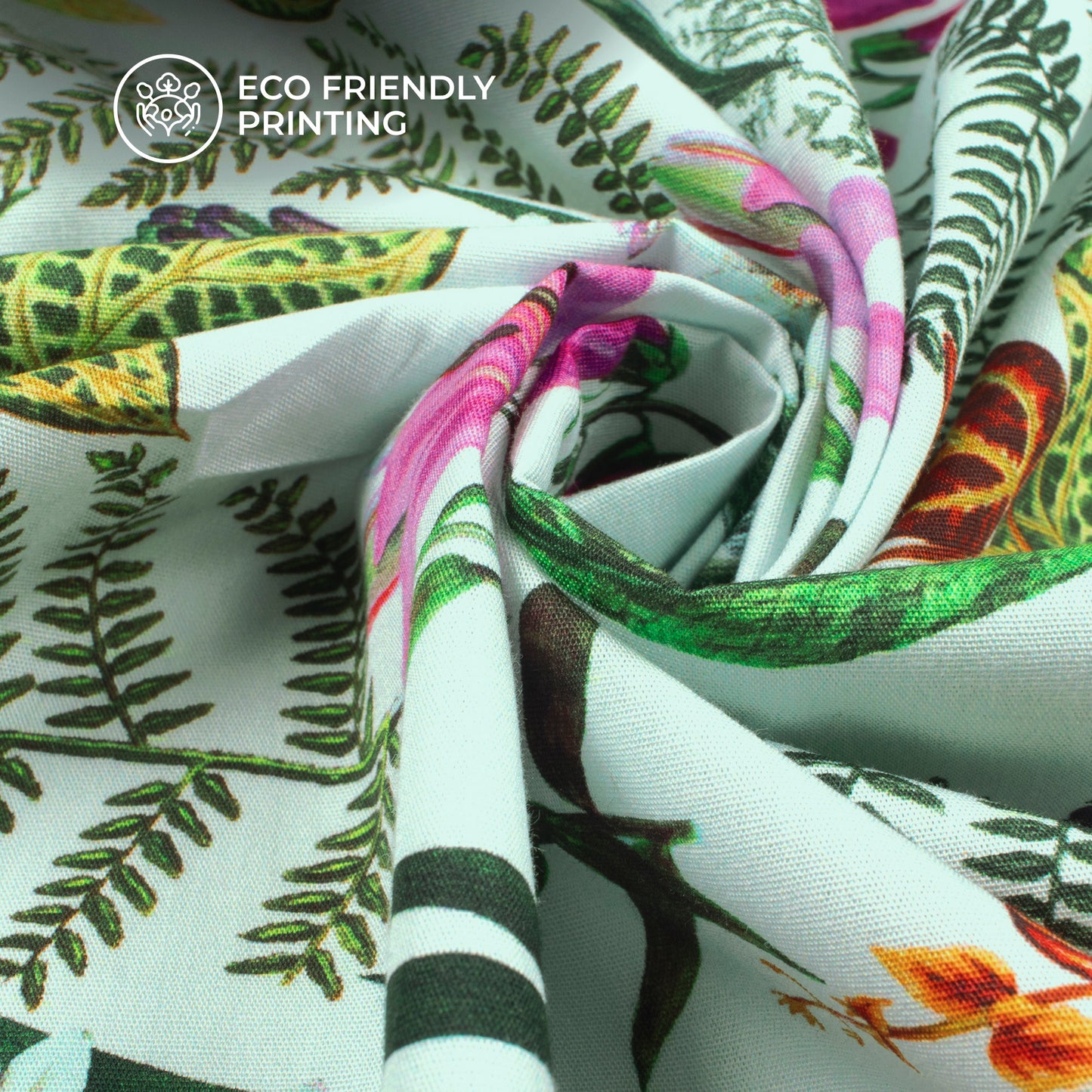 Botanical Lilly Floral Digital Print Poplin Fabric (Width 58 Inches)