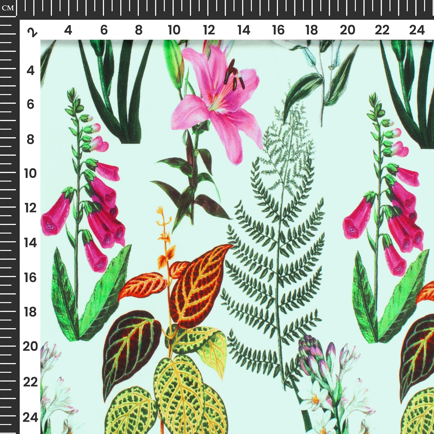 Botanical Lilly Floral Digital Print Poplin Fabric (Width 58 Inches)