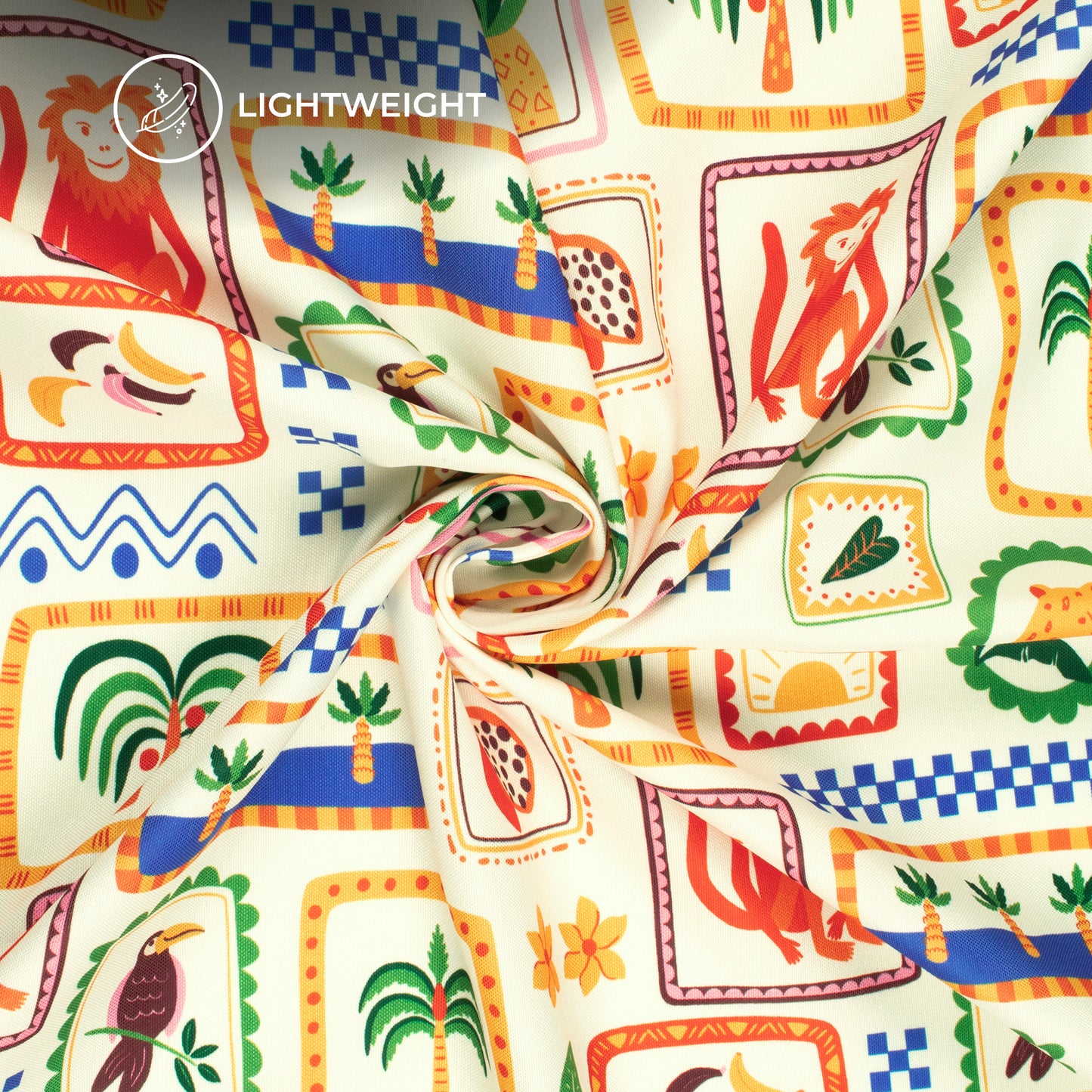 Vintage Jungle Theam Digital Print Rayon Fabric
