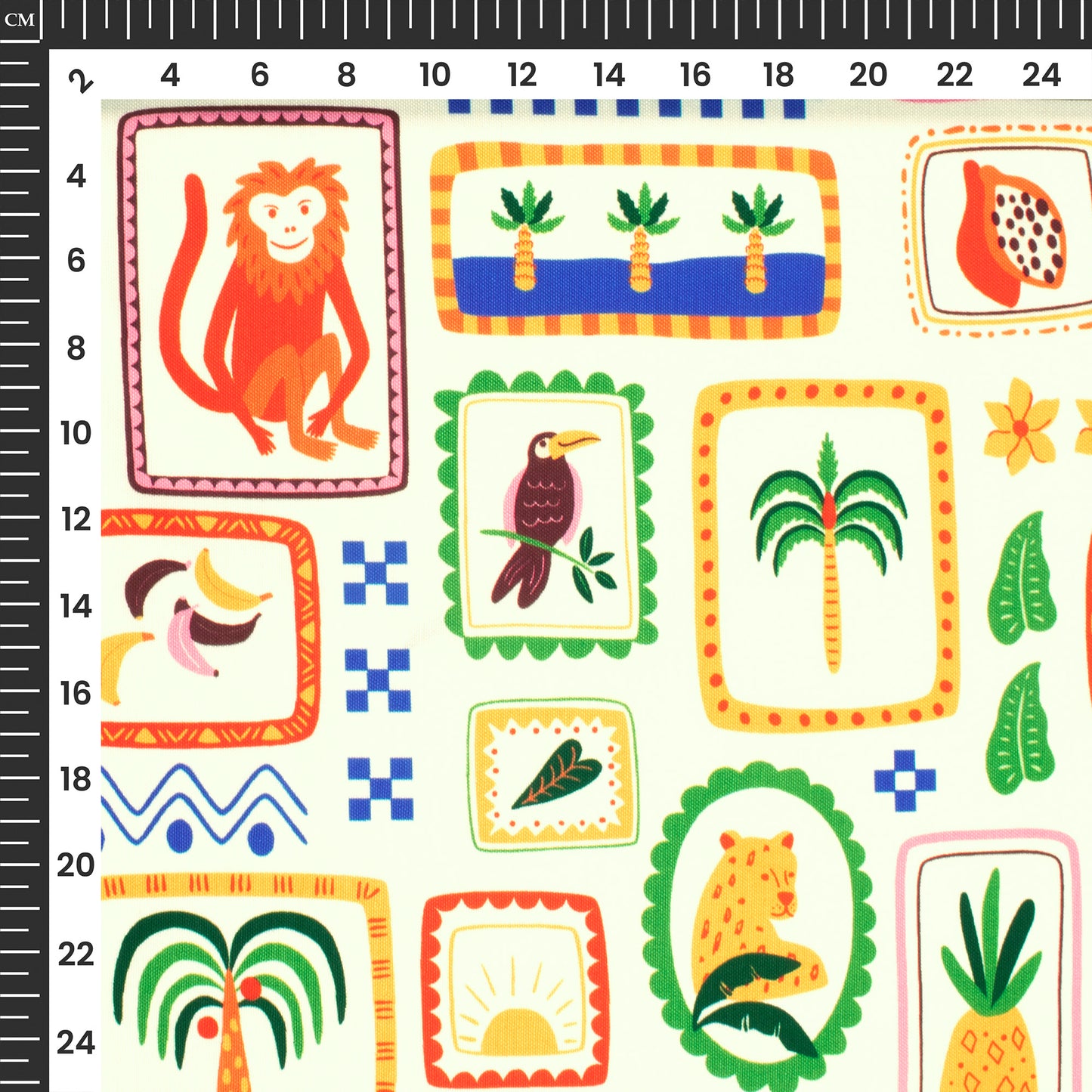 Vintage Jungle Theam Digital Print Rayon Fabric