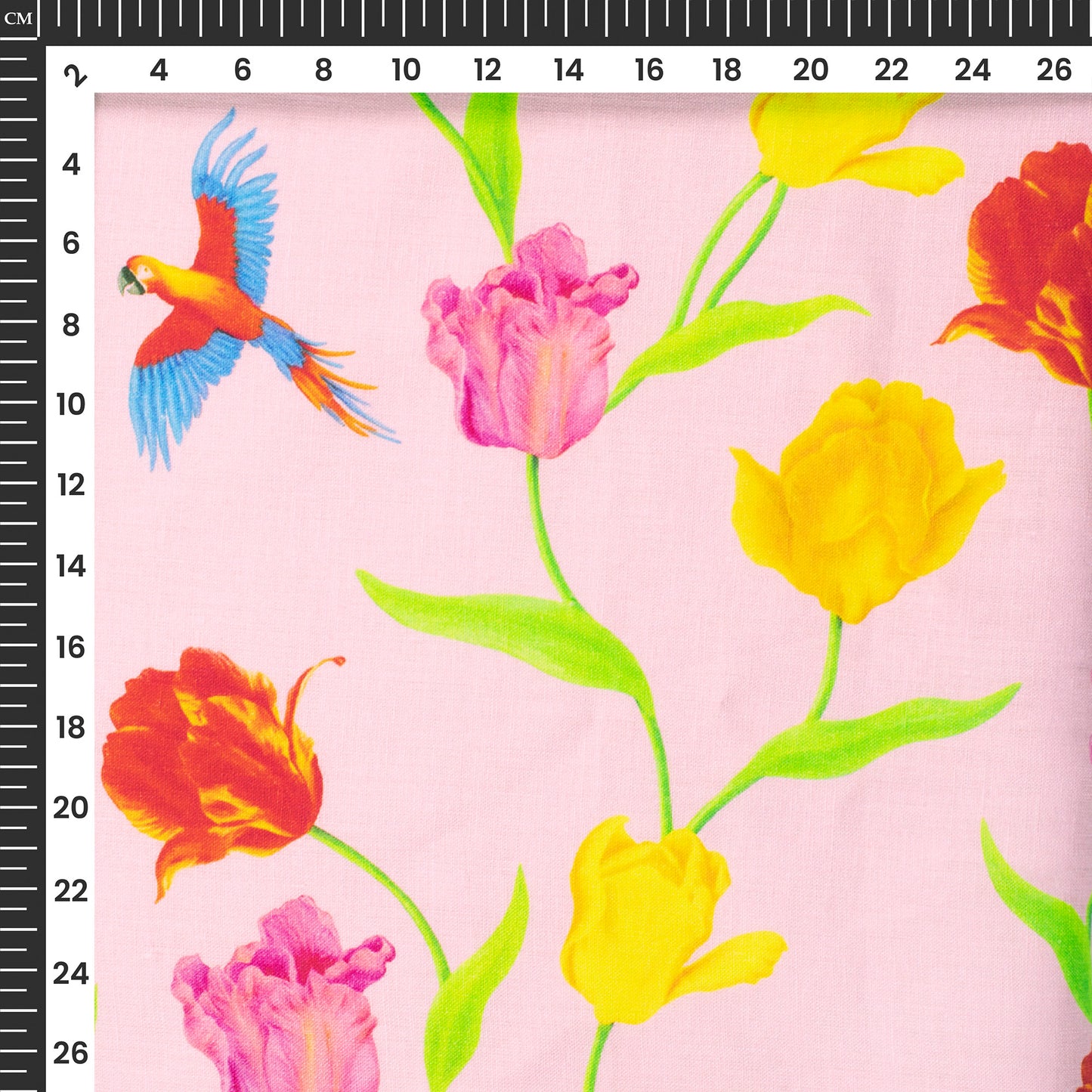 Nature's Bloom : Floral Digital Print Premium Swiss Linen Fabric (Width 58 Inches)