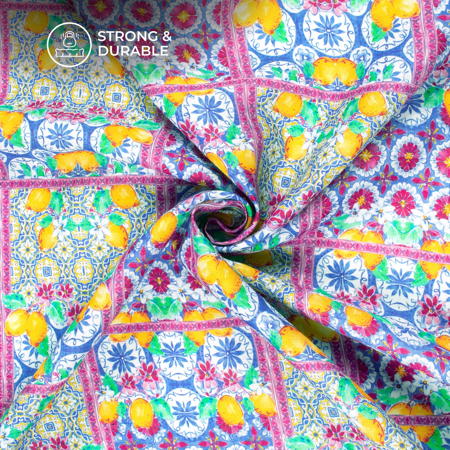 Fancy Royal Floral Digital Print Premium Swiss Linen Fabric (Width 58 Inches)