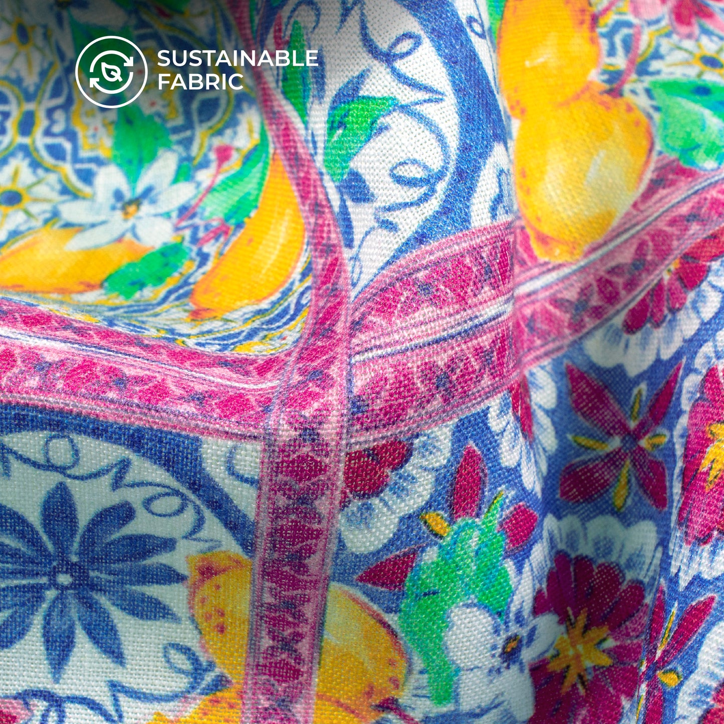 Fancy Royal Floral Digital Print Premium Swiss Linen Fabric (Width 58 Inches)