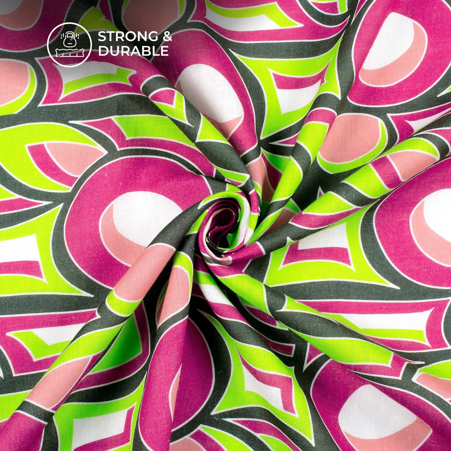 Trendy Abstract Digital Print Premium Swiss Linen Fabric (Width 58 Inches)
