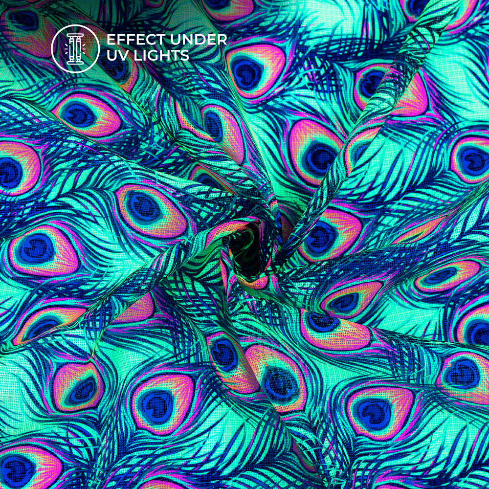 Design the Future With Feather Digital Print Neon Kota Doria Fabric