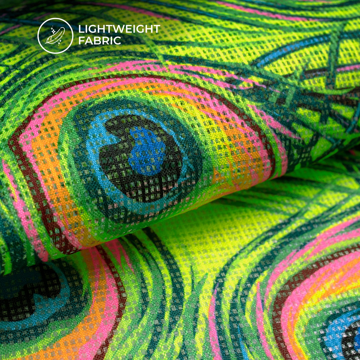 Design the Future With Feather Digital Print Neon Kota Doria Fabric