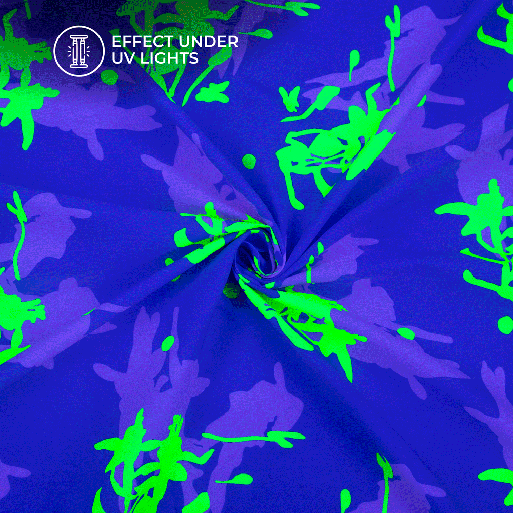 Creative Abstract Digital Print Neon Rayon Fabric