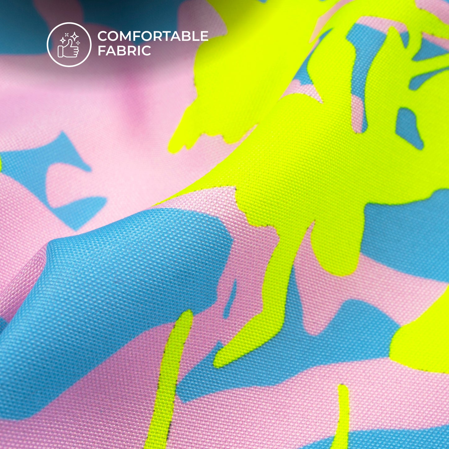 Creative Abstract Digital Print Neon Rayon Fabric