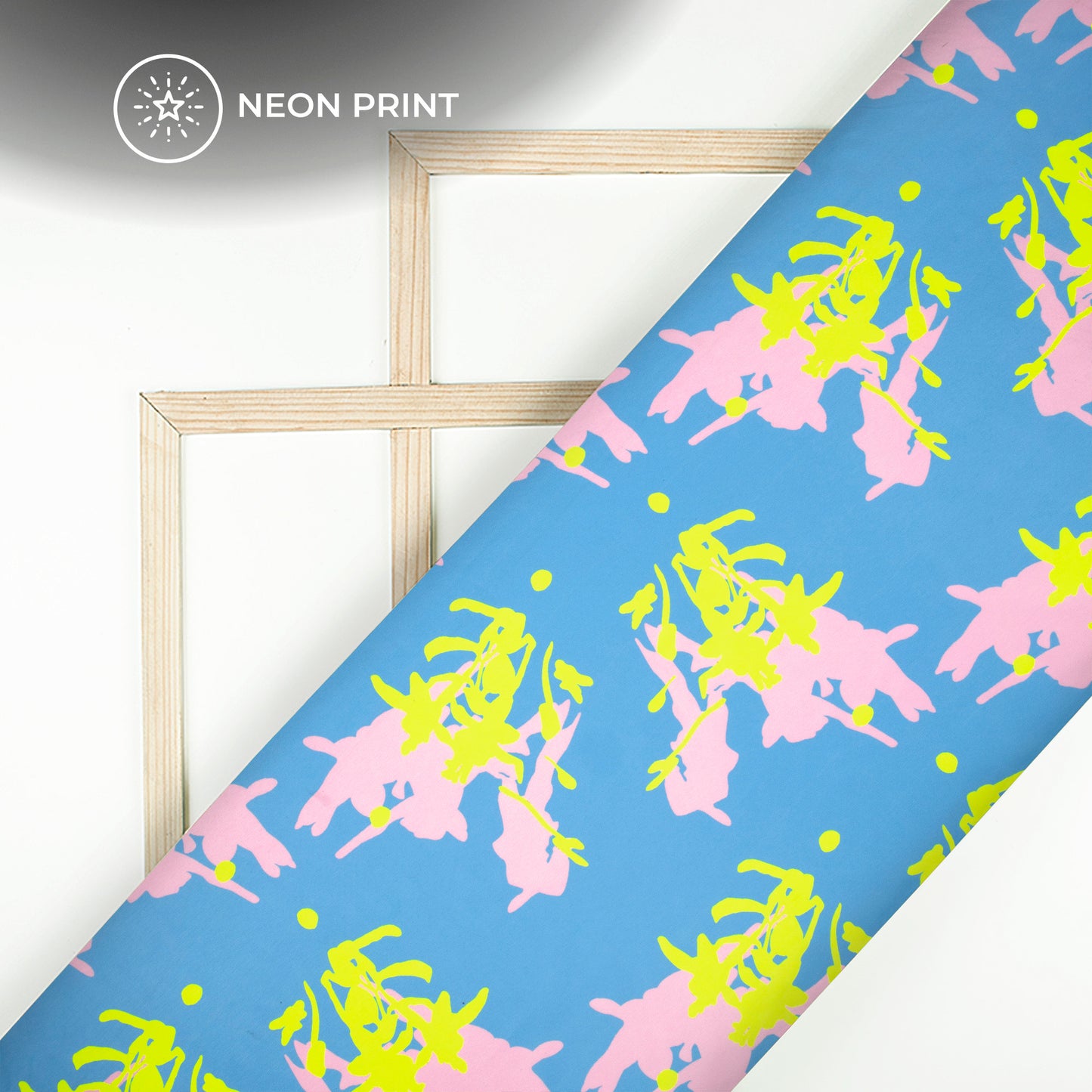 Creative Abstract Digital Print Neon Rayon Fabric
