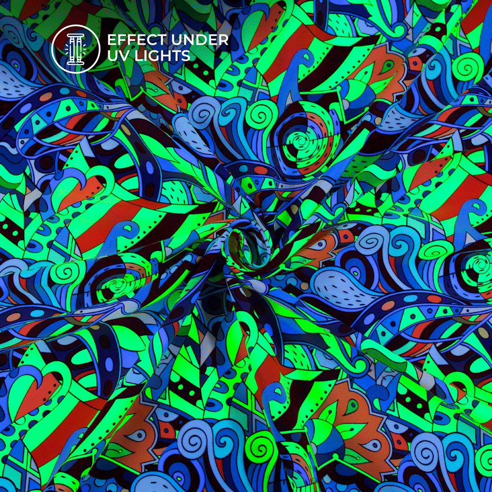 Seamless Paisley Digital Print Neon Rayon Fabric