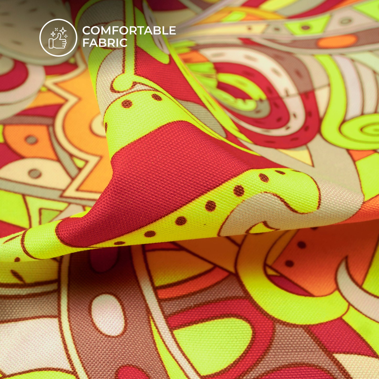 Seamless Paisley Digital Print Neon Rayon Fabric