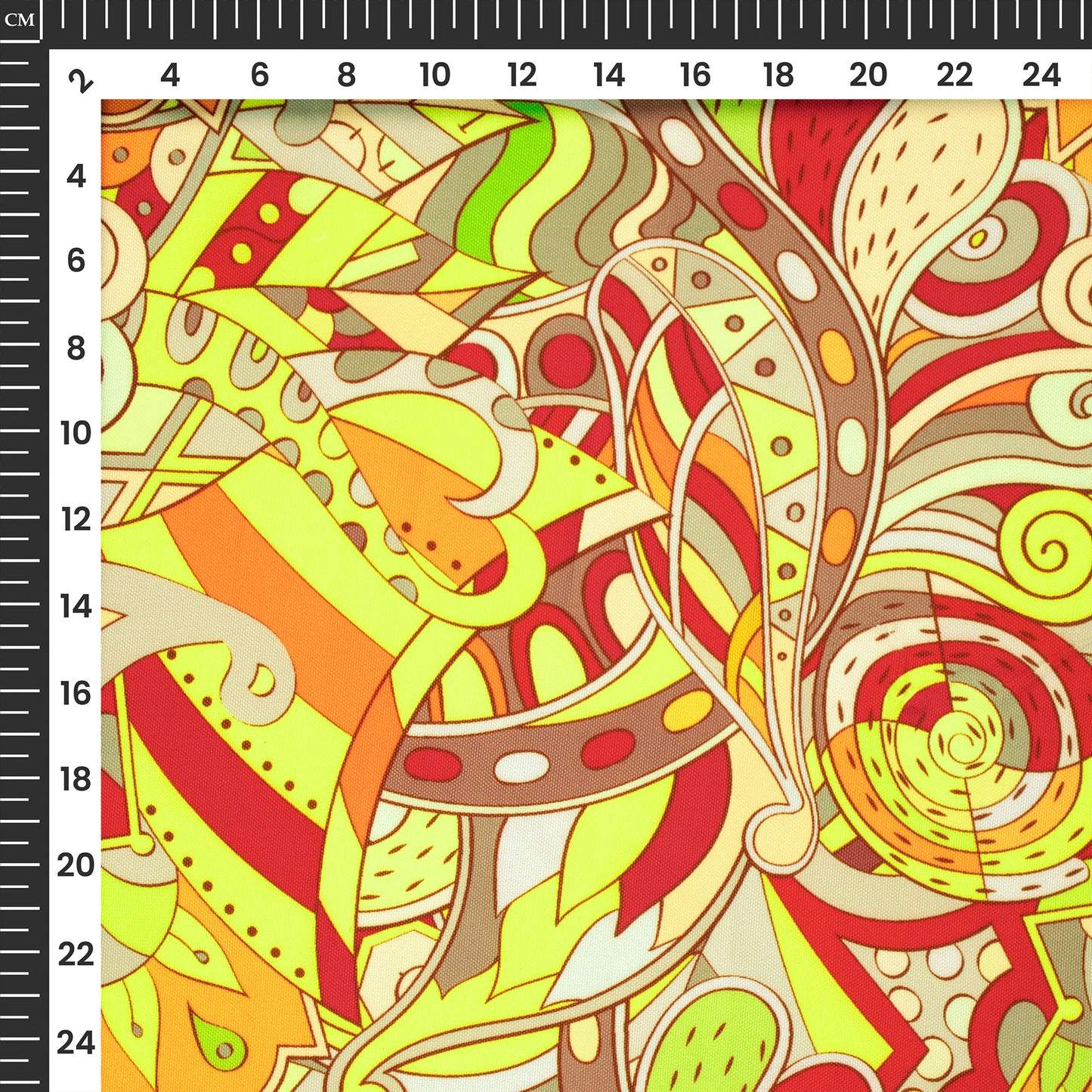 Seamless Paisley Digital Print Neon Rayon Fabric