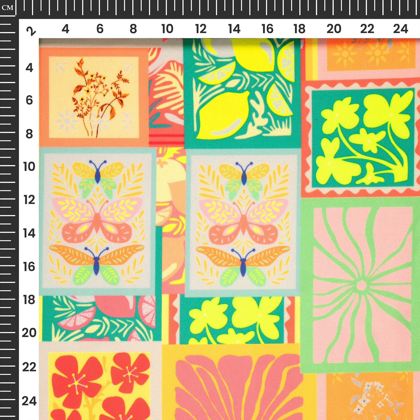 Stylish Floral Bird Digital Print Neon Rayon Fabric