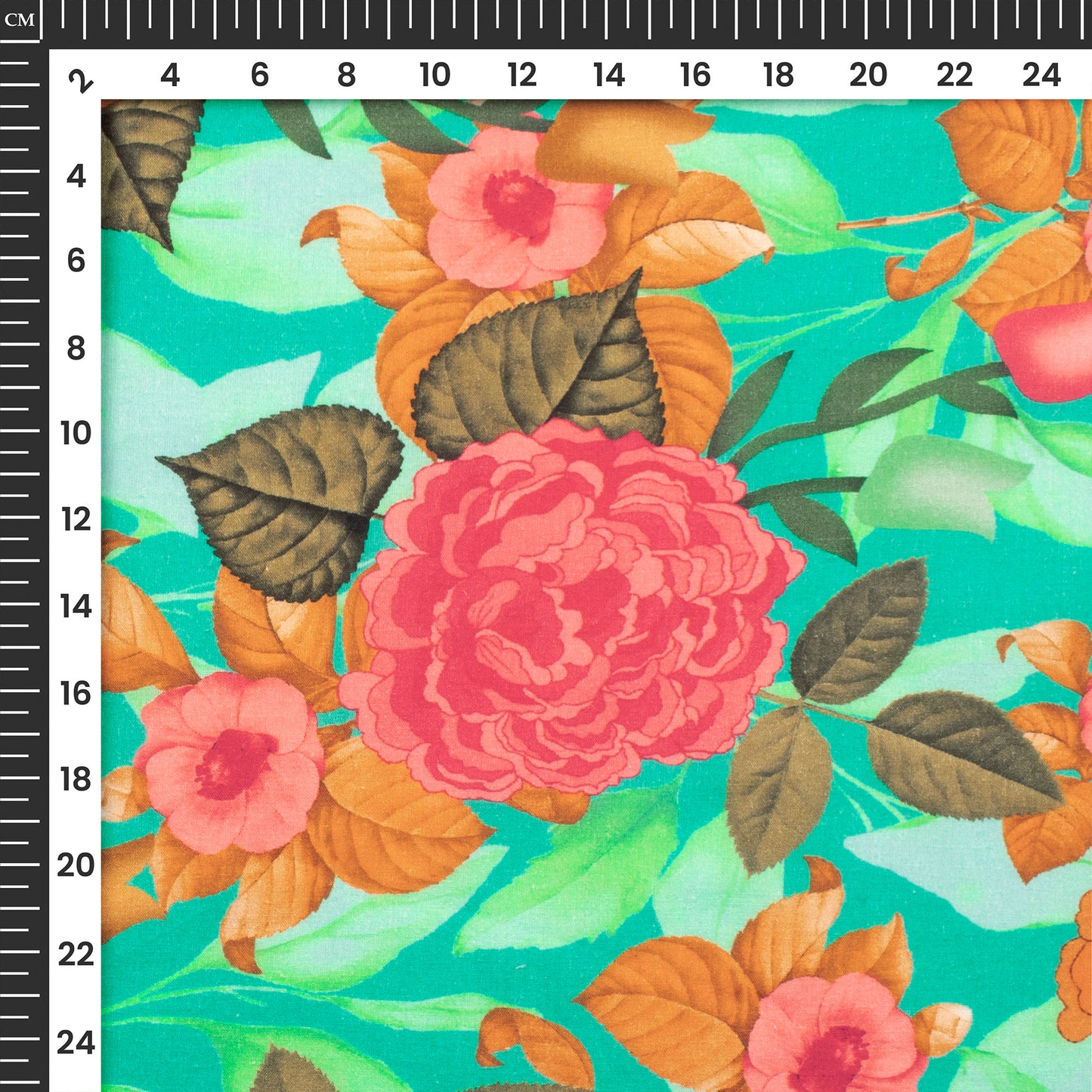 Vintage Floral Digital Print Cotton Cambric Fabric