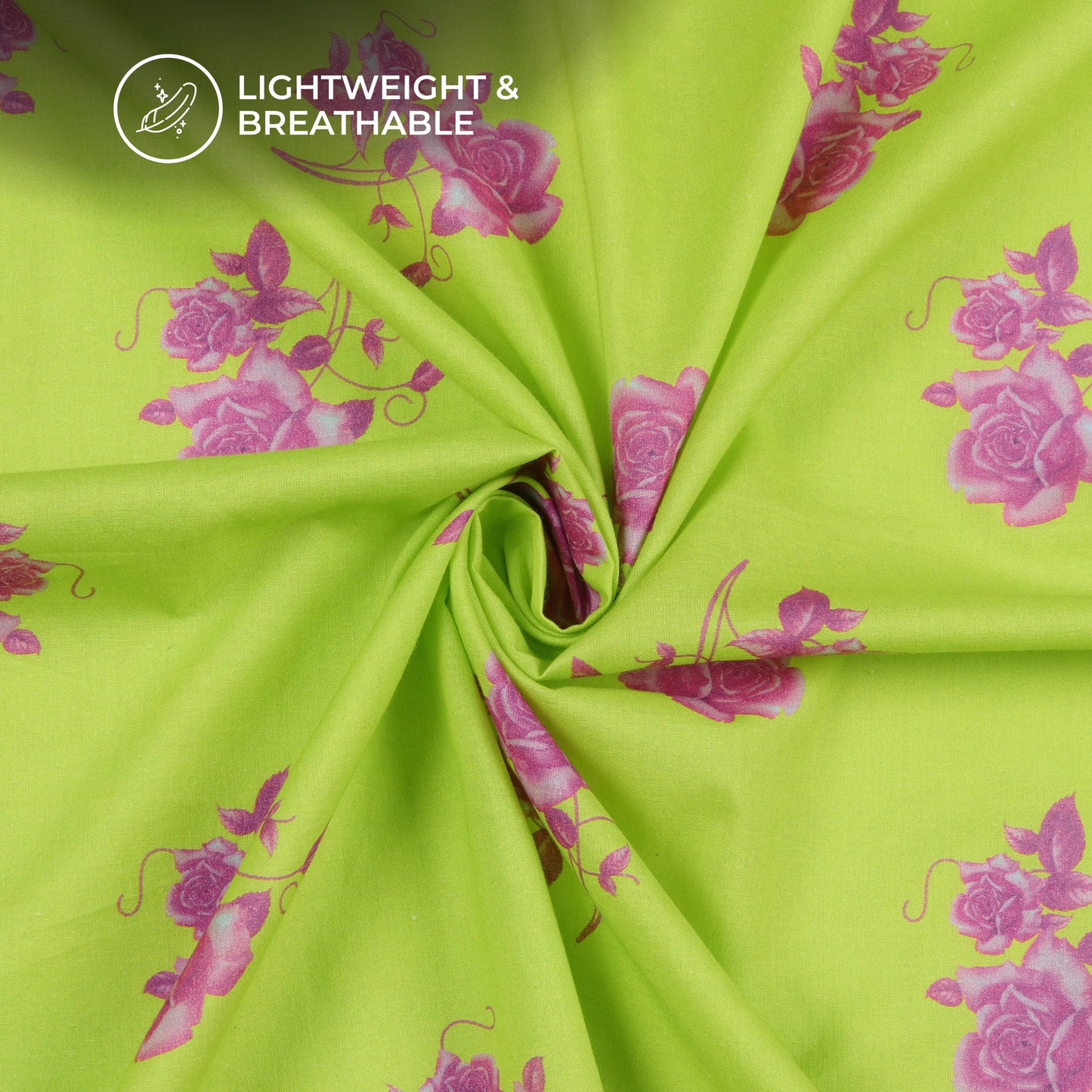 Anciant Rose Digital Print Cotton Cambric Fabric
