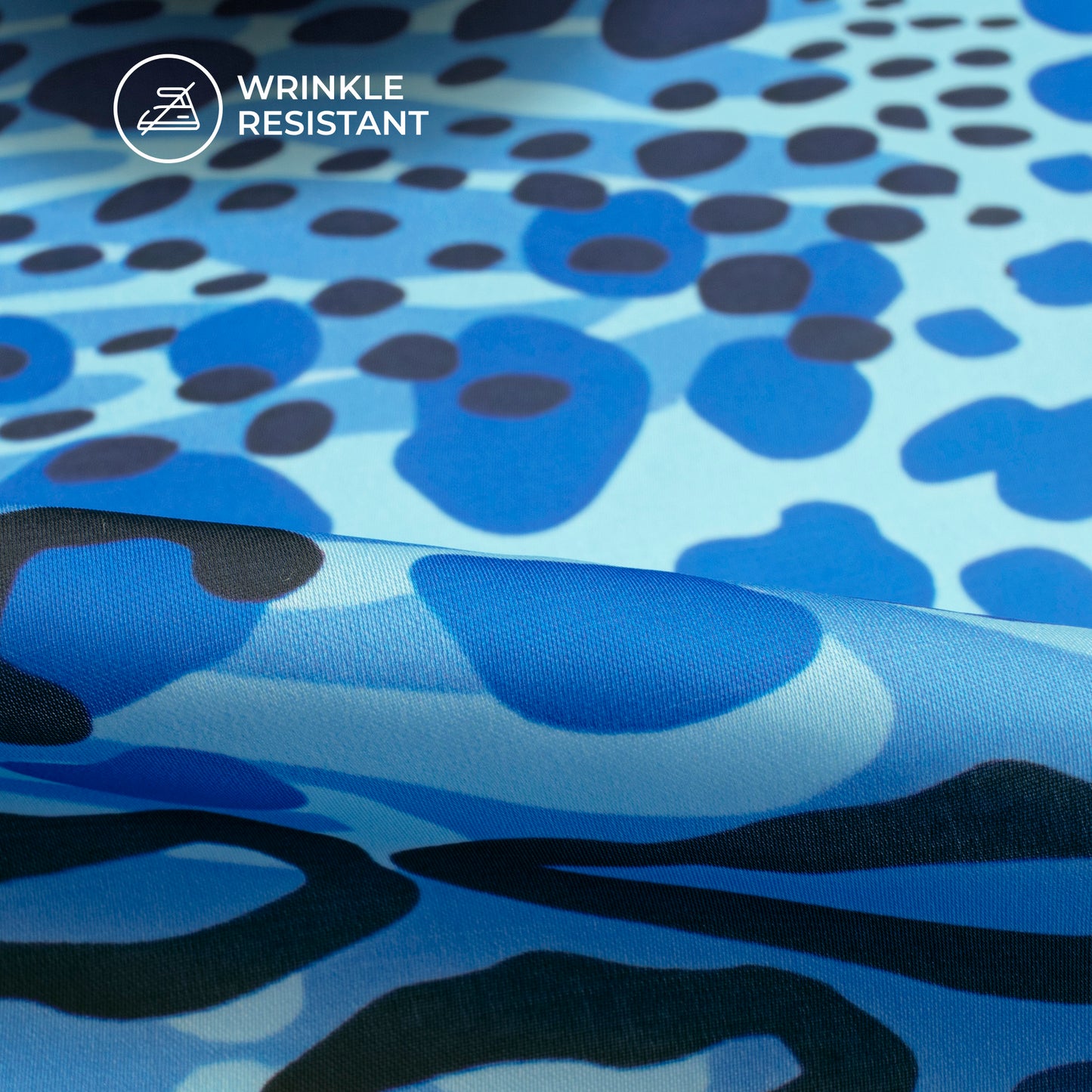 Royal Blue Animal Digital Print Luxurious Imported Satin Fabric