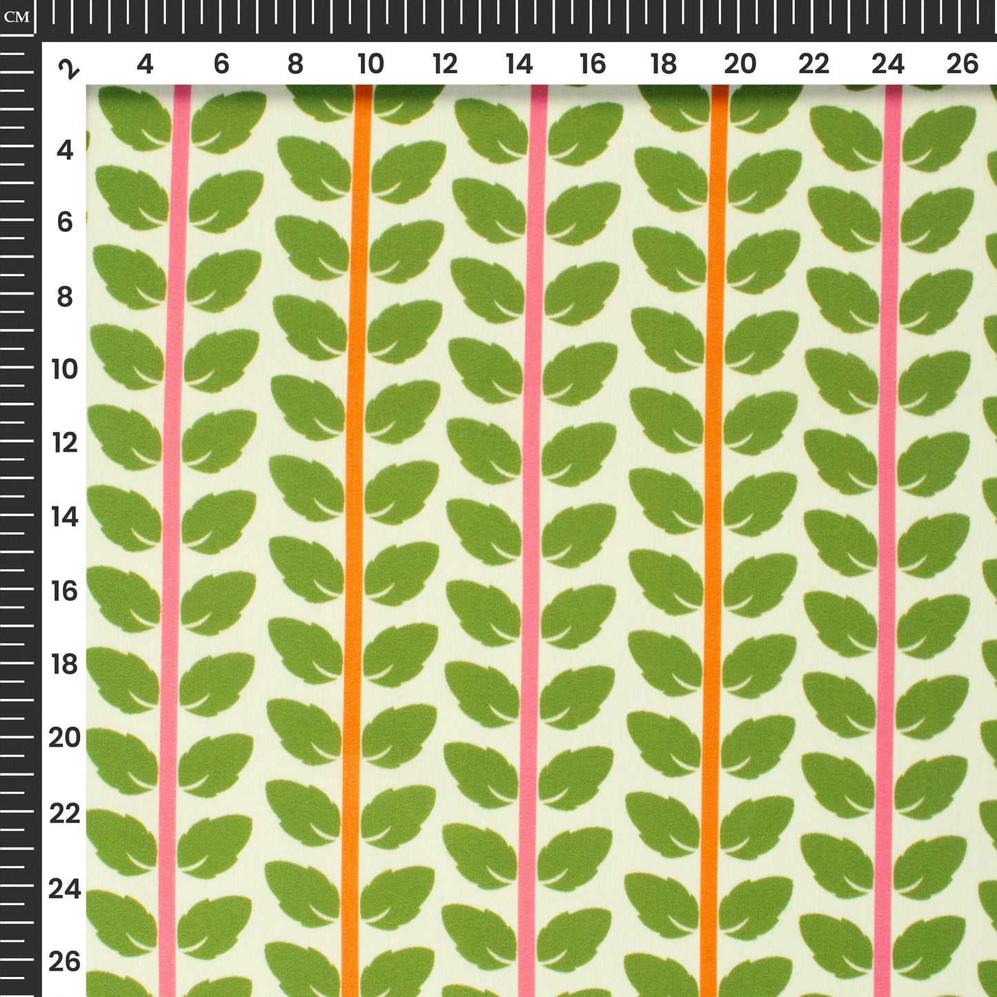 Olive Green Leaf Digital Print Muslin Fabric
