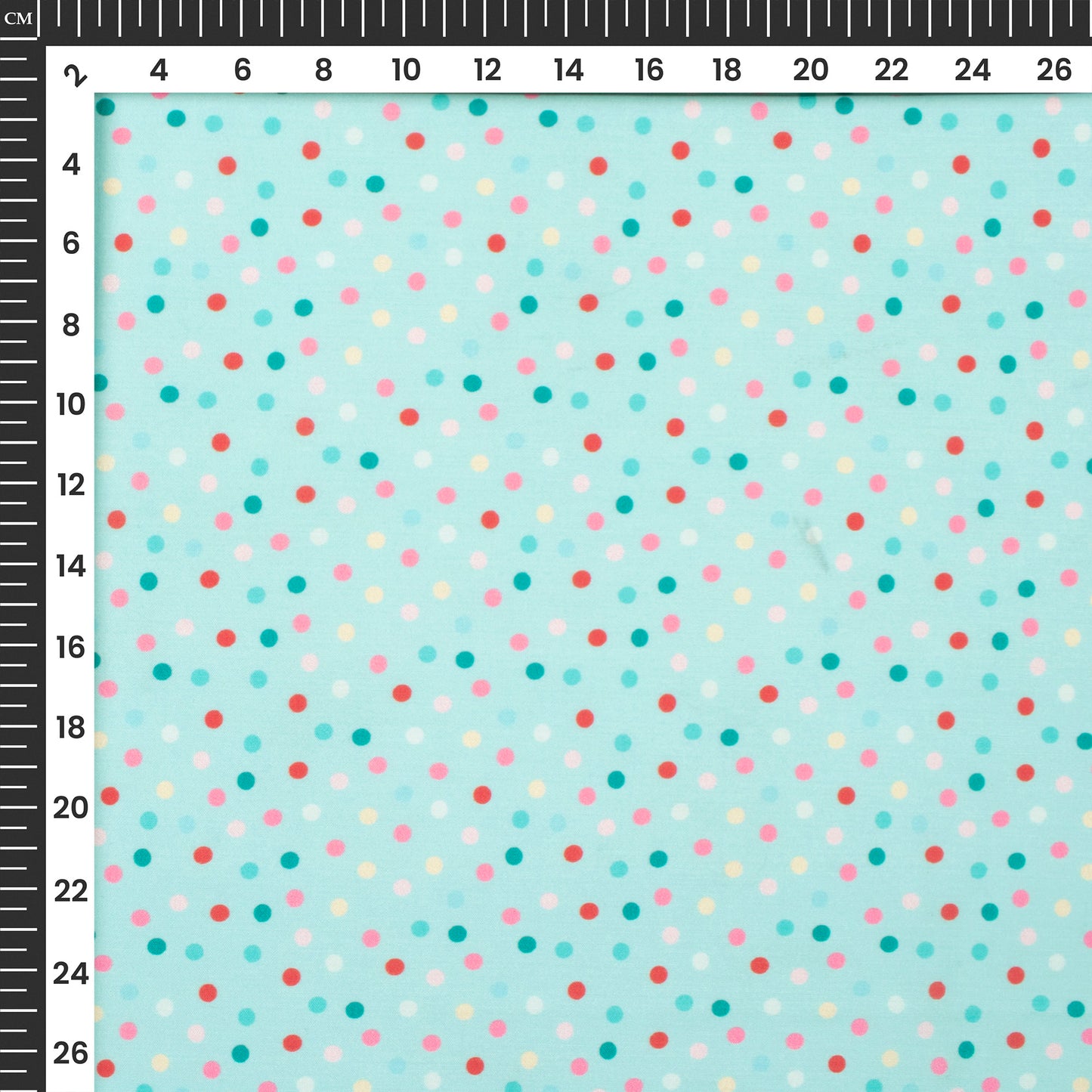 Multi Color Polka Dots Digital Print Muslin Fabric