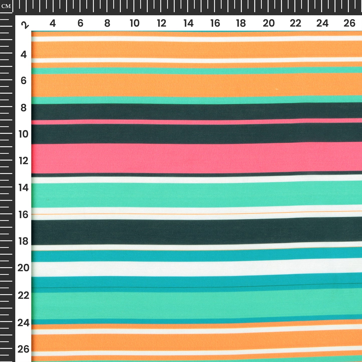Multi Color Stripes Digital Print Muslin Fabric