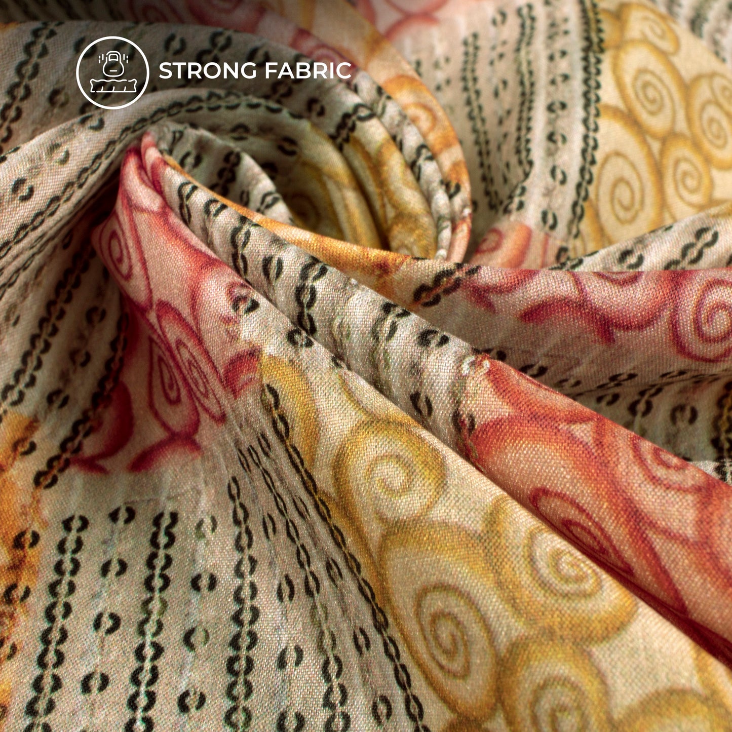 Patch Work Spark- Digital Print Flat Silk Fabric For Quirky Creations