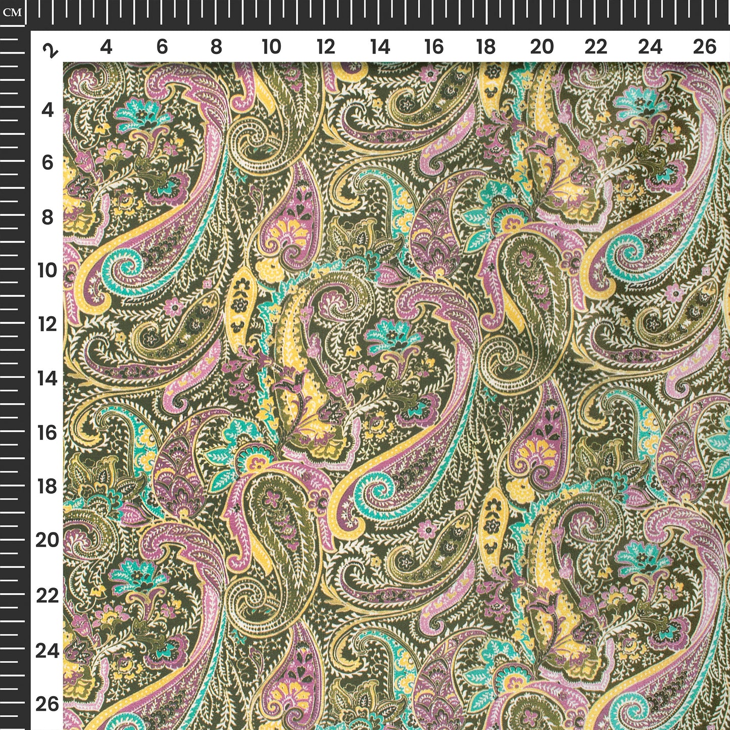 Vintage Paisley Digital Print Japan Satin Fabric For Fashion Projects