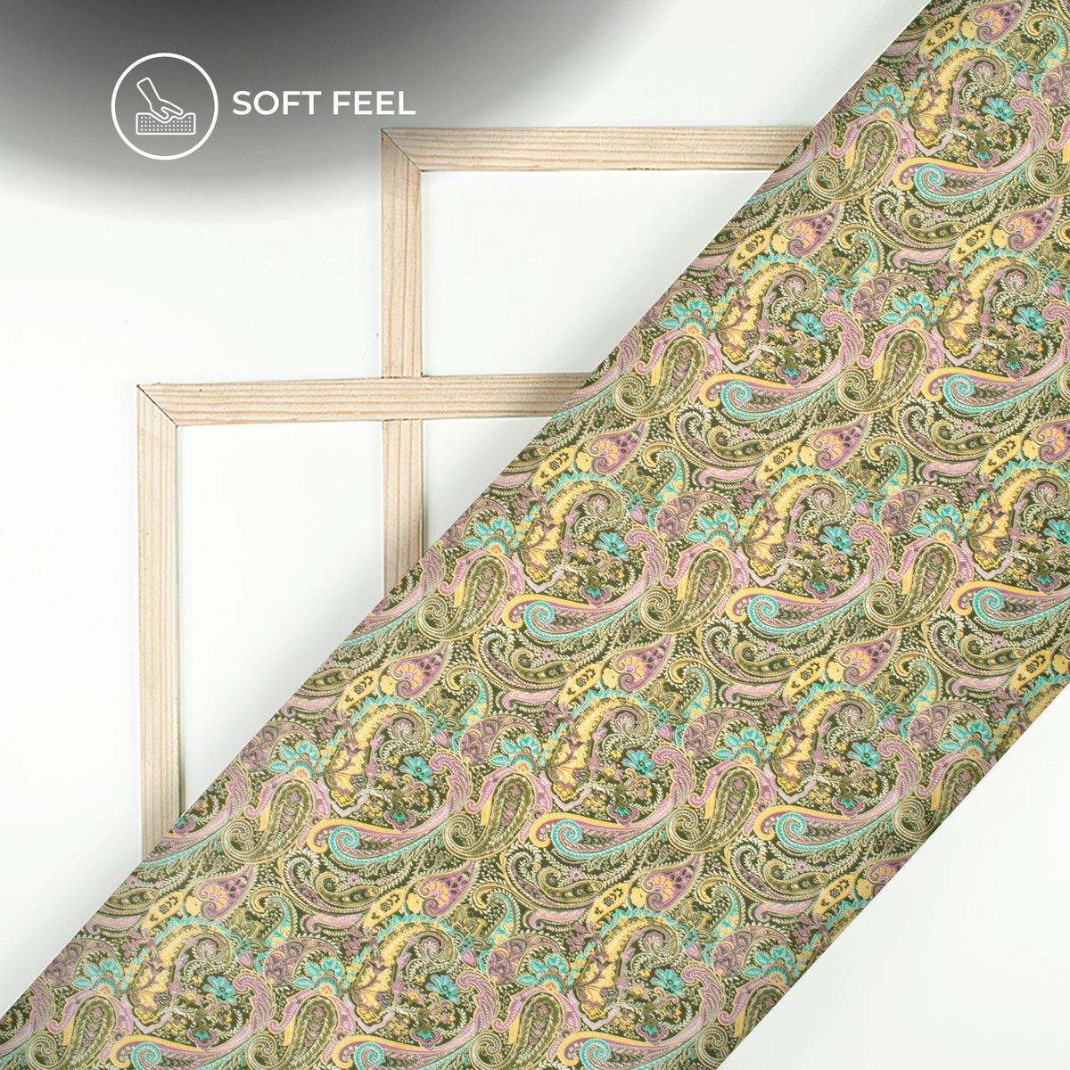 Vintage Paisley Digital Print Japan Satin Fabric For Fashion Projects