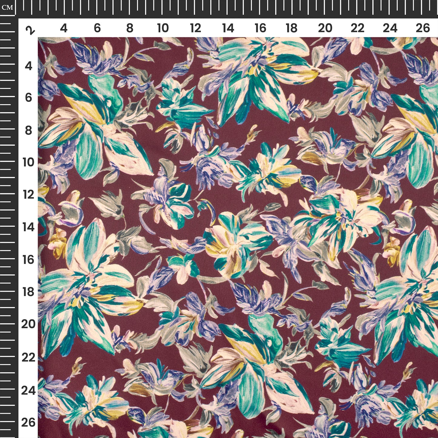 Luxury Floral Digital Print Japan Satin Fabric For Dresses