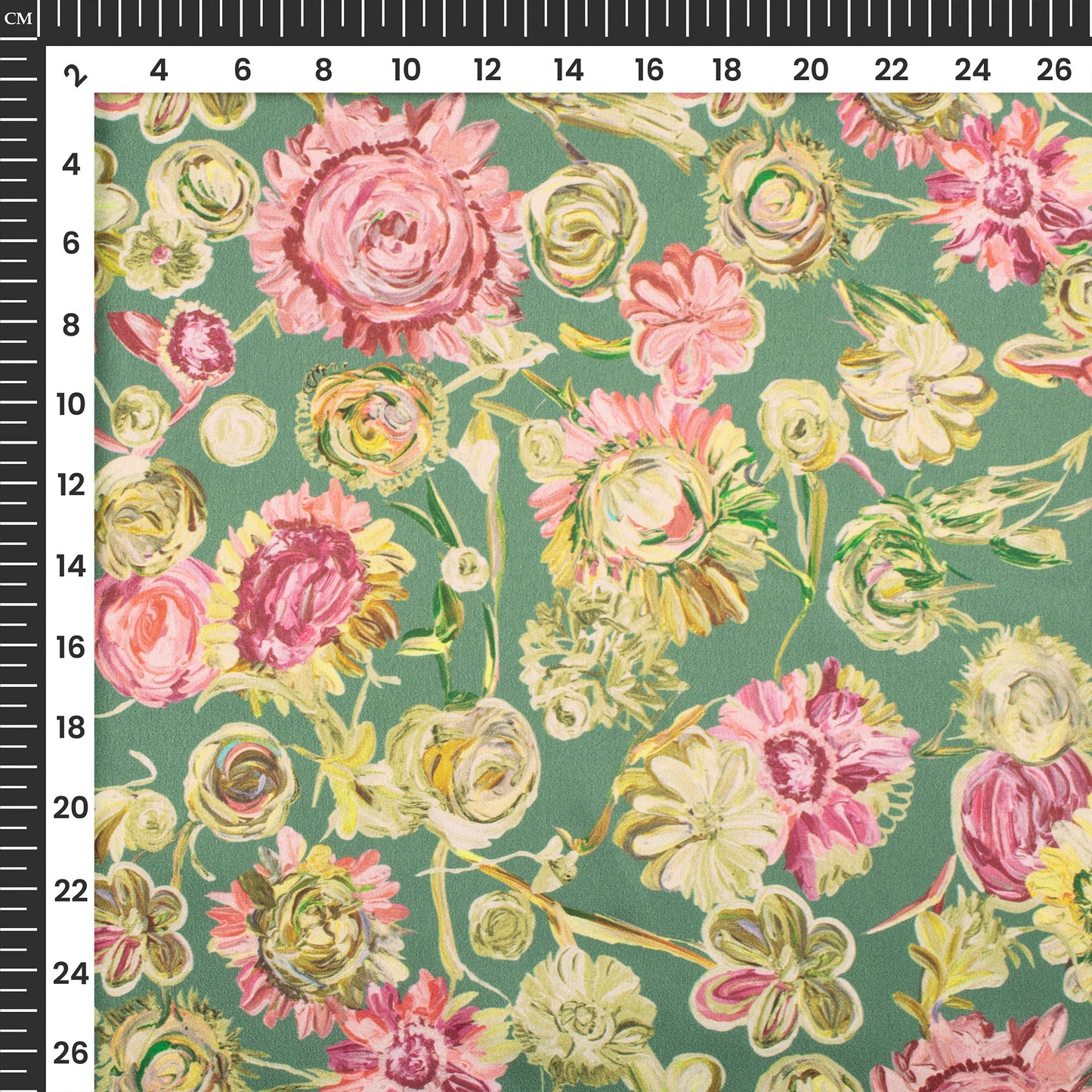 Smooth Digital Print Japan Satin Fabric With Colorful Floral Prints