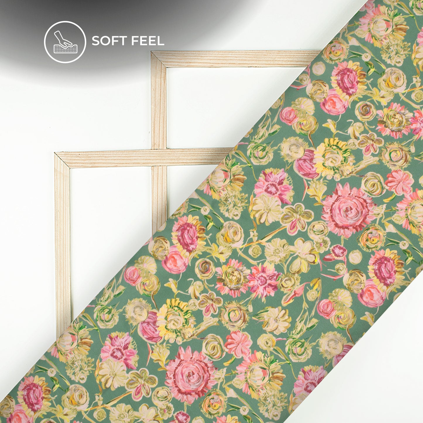 Smooth Digital Print Japan Satin Fabric With Colorful Floral Prints