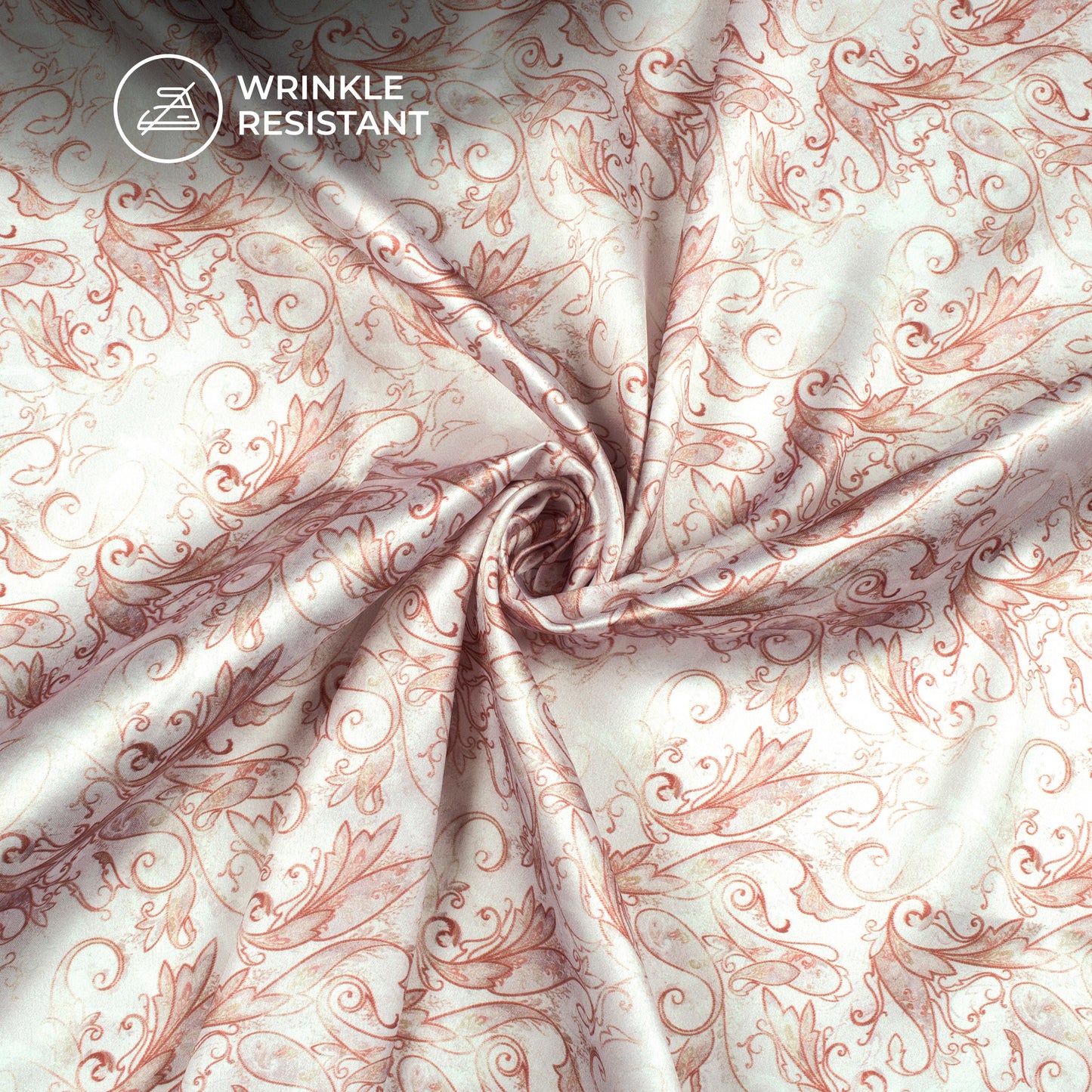 Designer Paisley Digital Print Fabric On Japan Satin