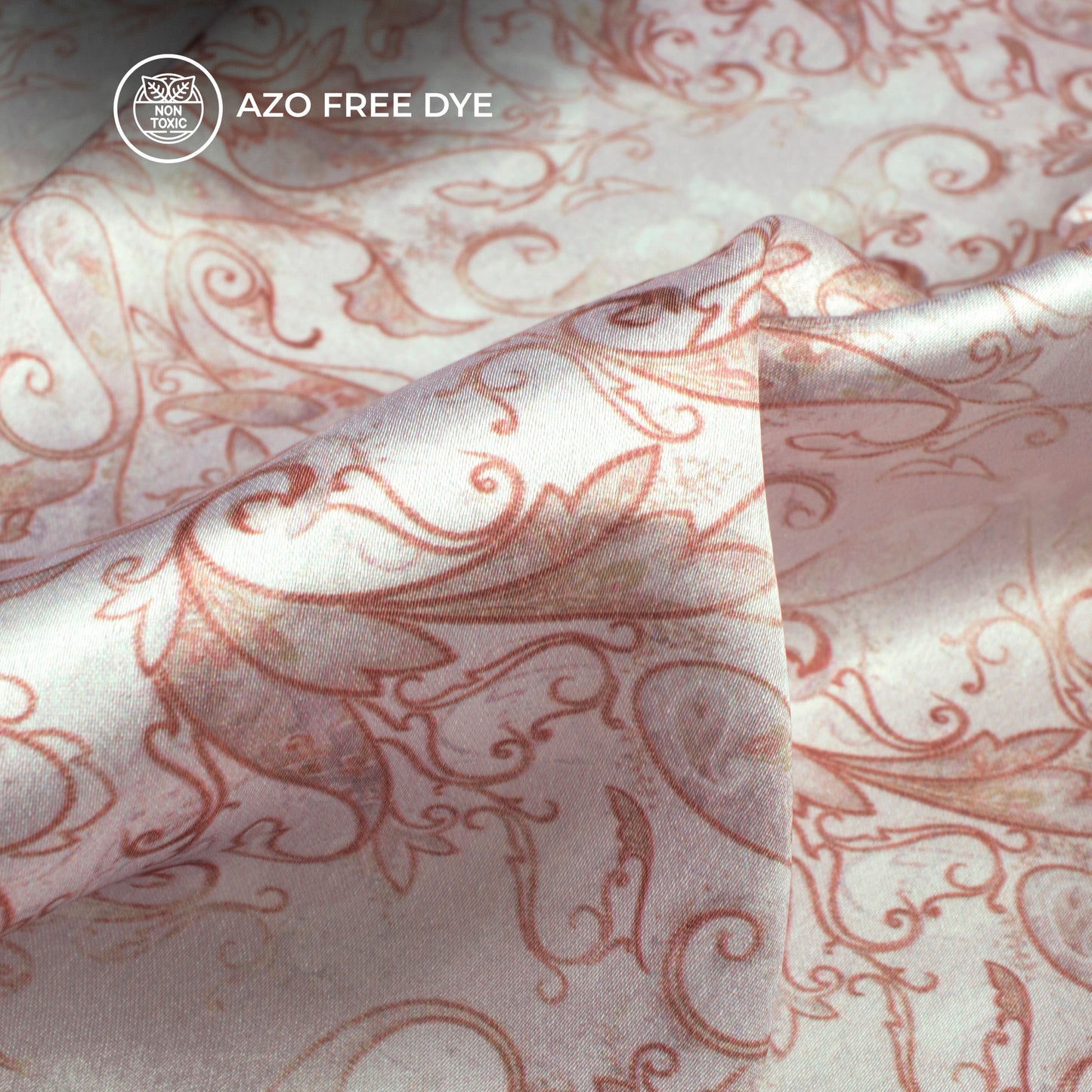 Designer Paisley Digital Print Fabric On Japan Satin