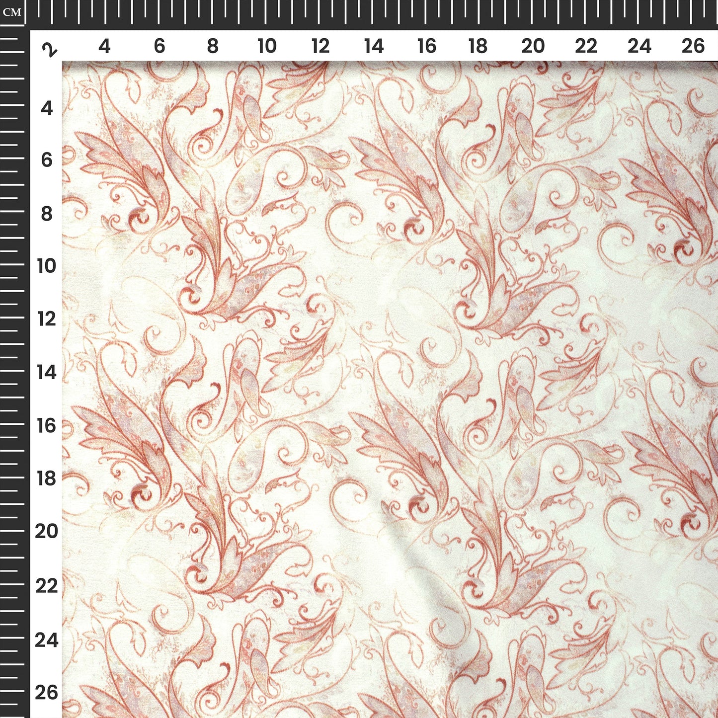 Designer Paisley Digital Print Fabric On Japan Satin