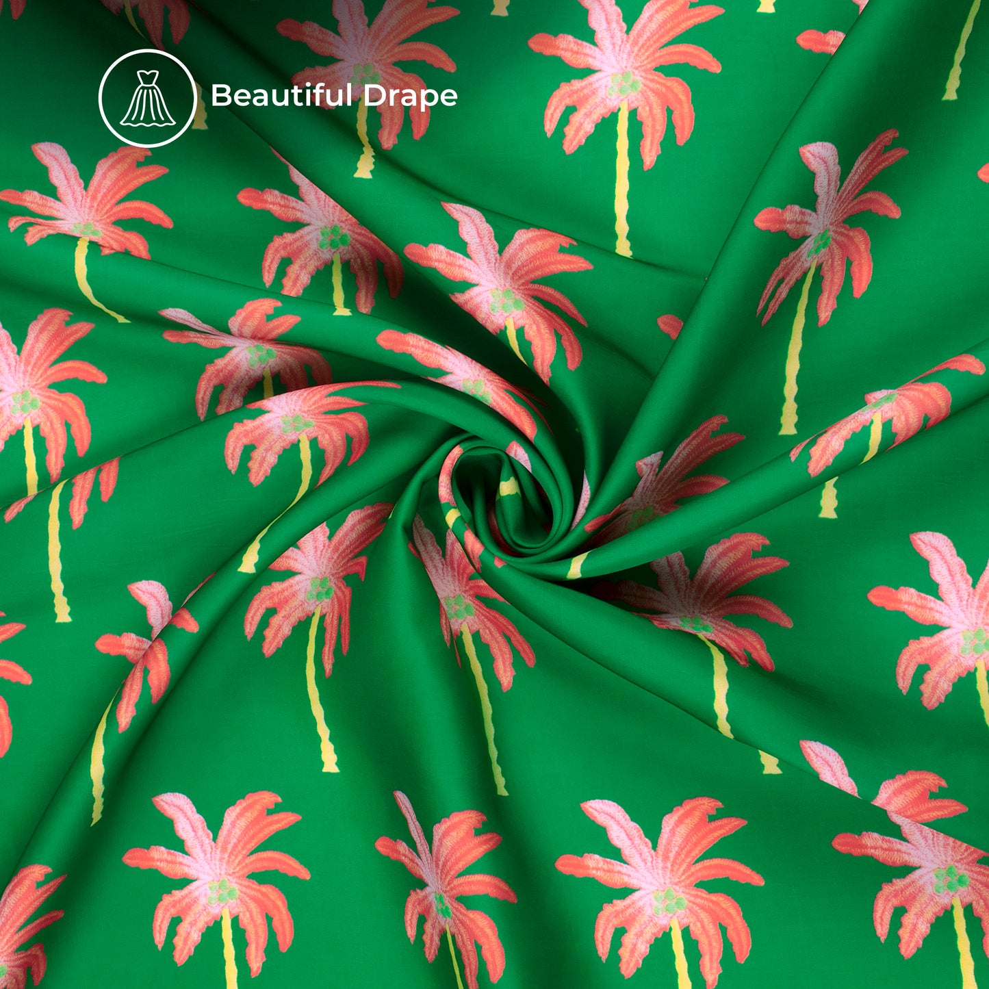 Jungle Fantasy in Bloom Floral Digital Print Imported Satin Fabric