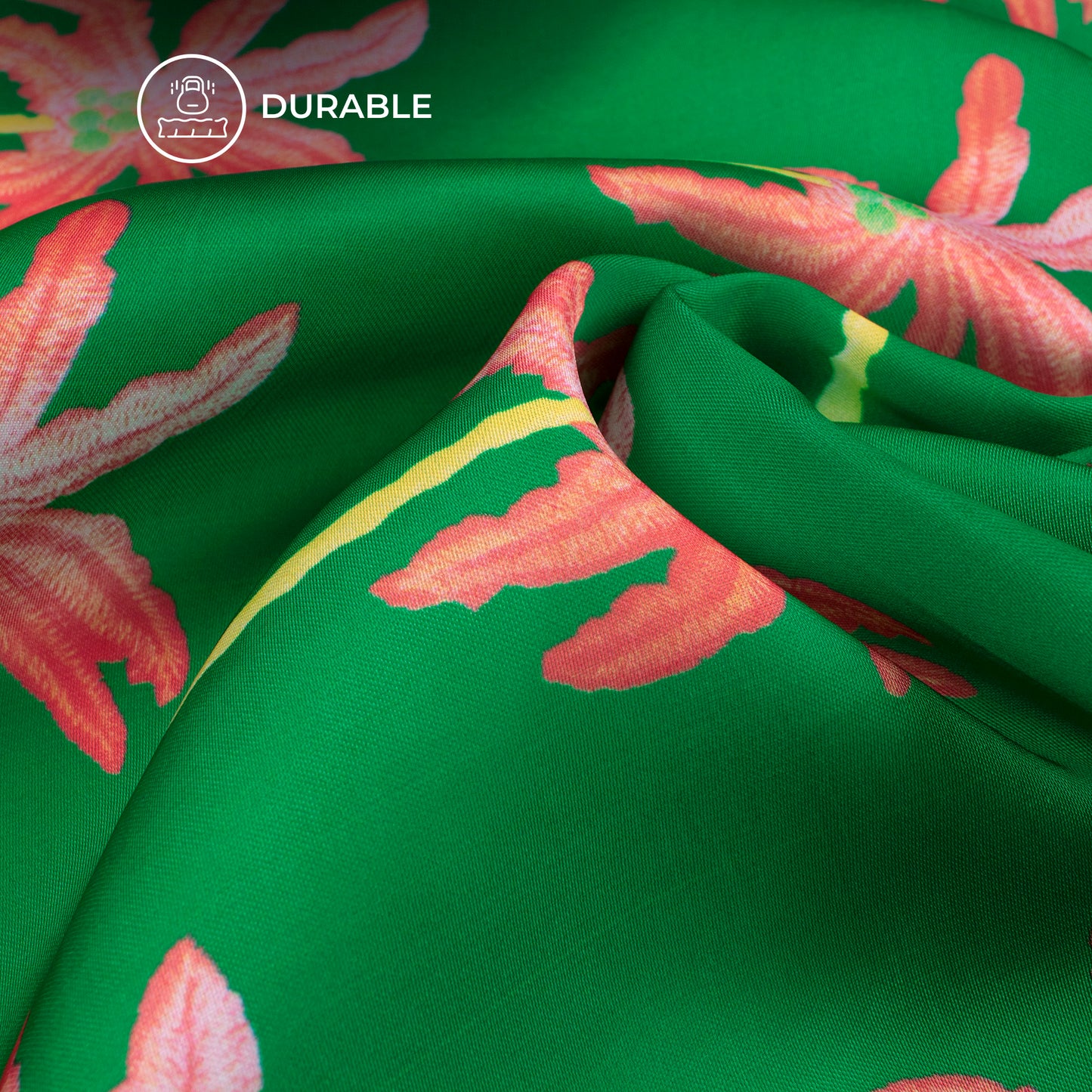 Jungle Fantasy in Bloom Floral Digital Print Imported Satin Fabric