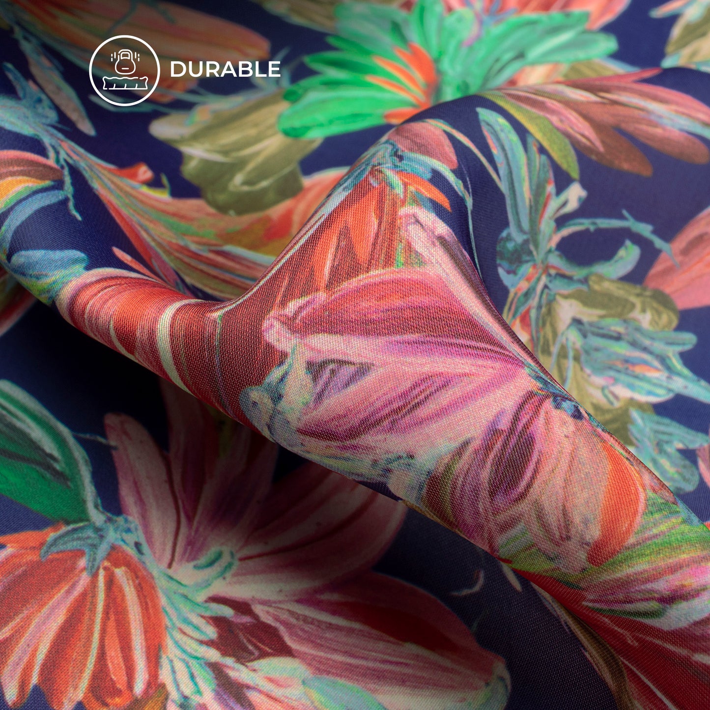 Softcore Scenery Vibes - Aesthetic Floral Digital Print Imported Satin Fabric