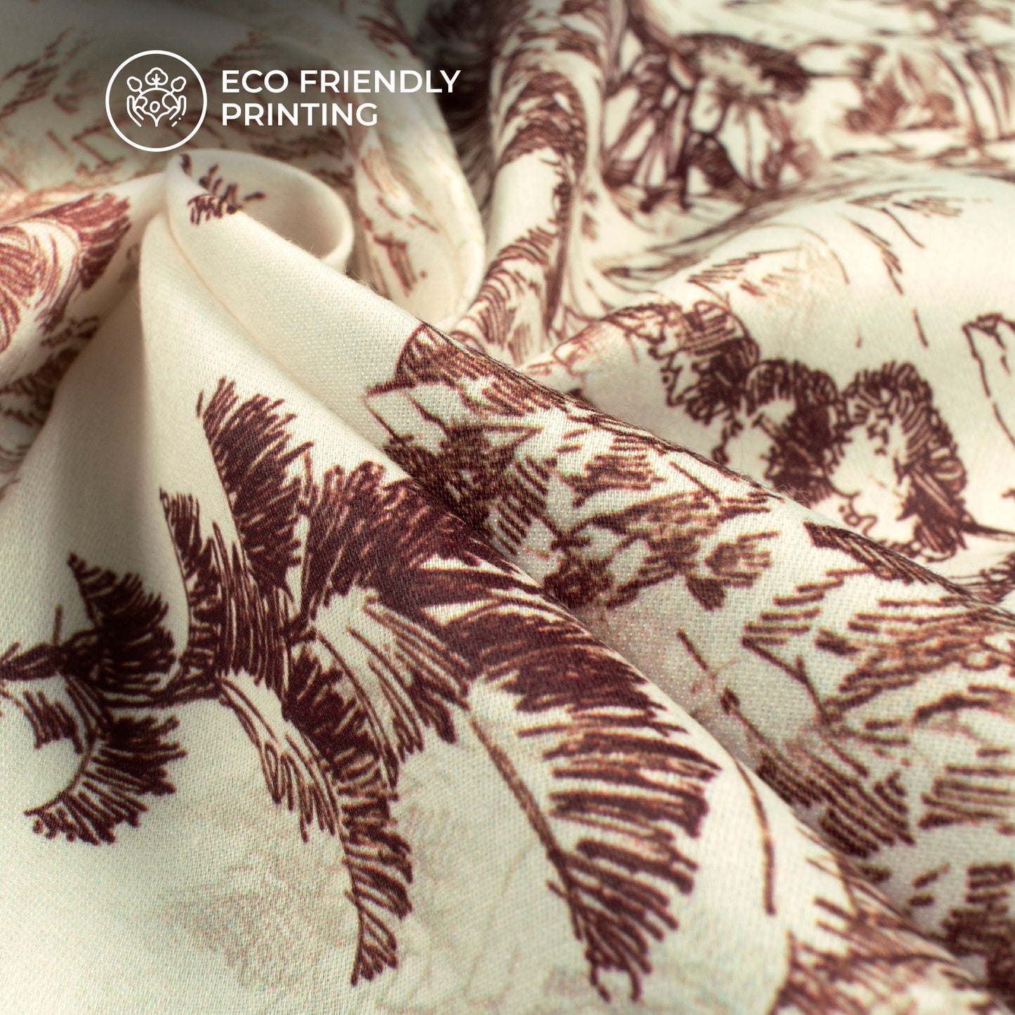 Trendy Tropical Toil Digital Print Poly Glazed Cotton Fabric
