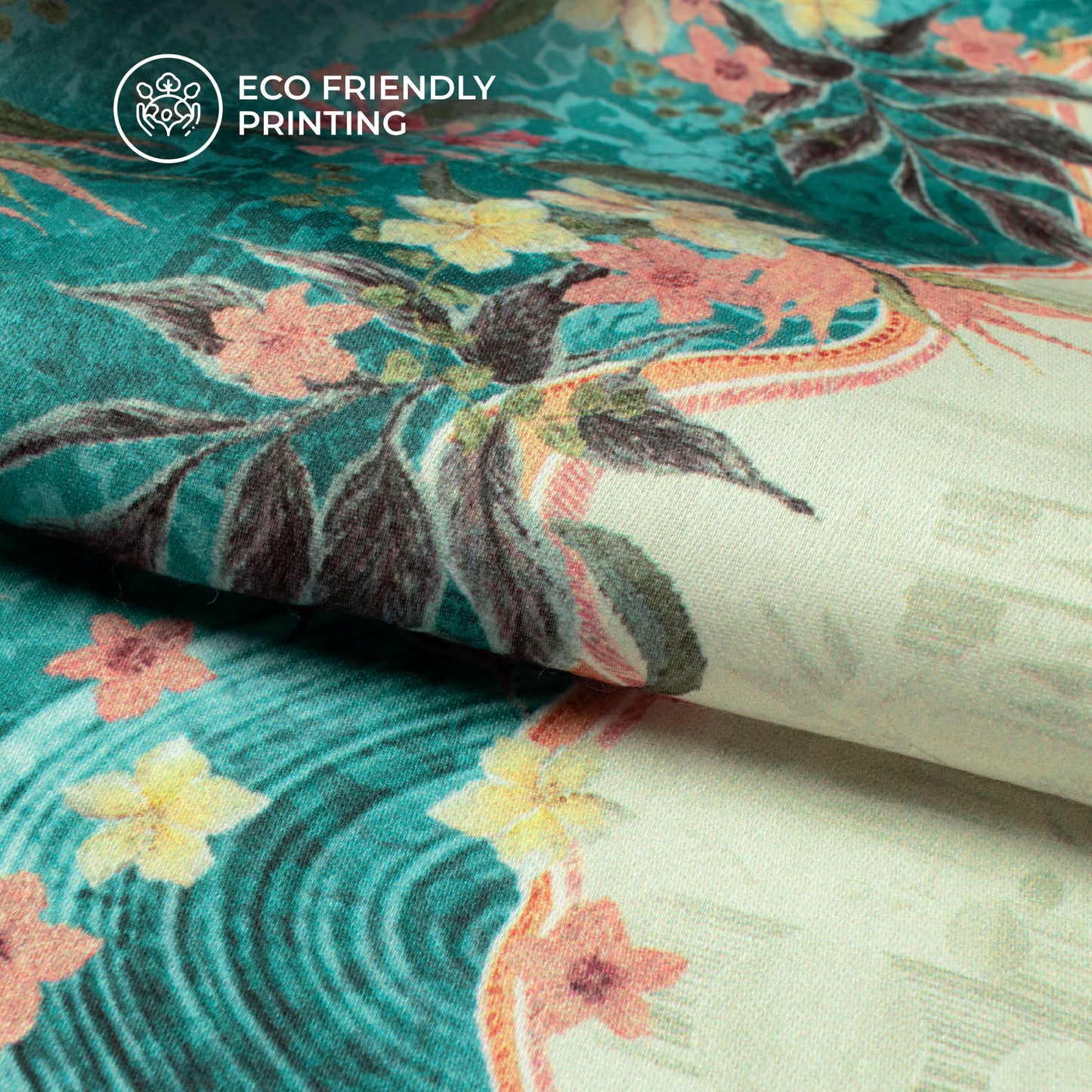 Ethnic Daman Floral Digital Print Poly Glazed Cotton Fabric
