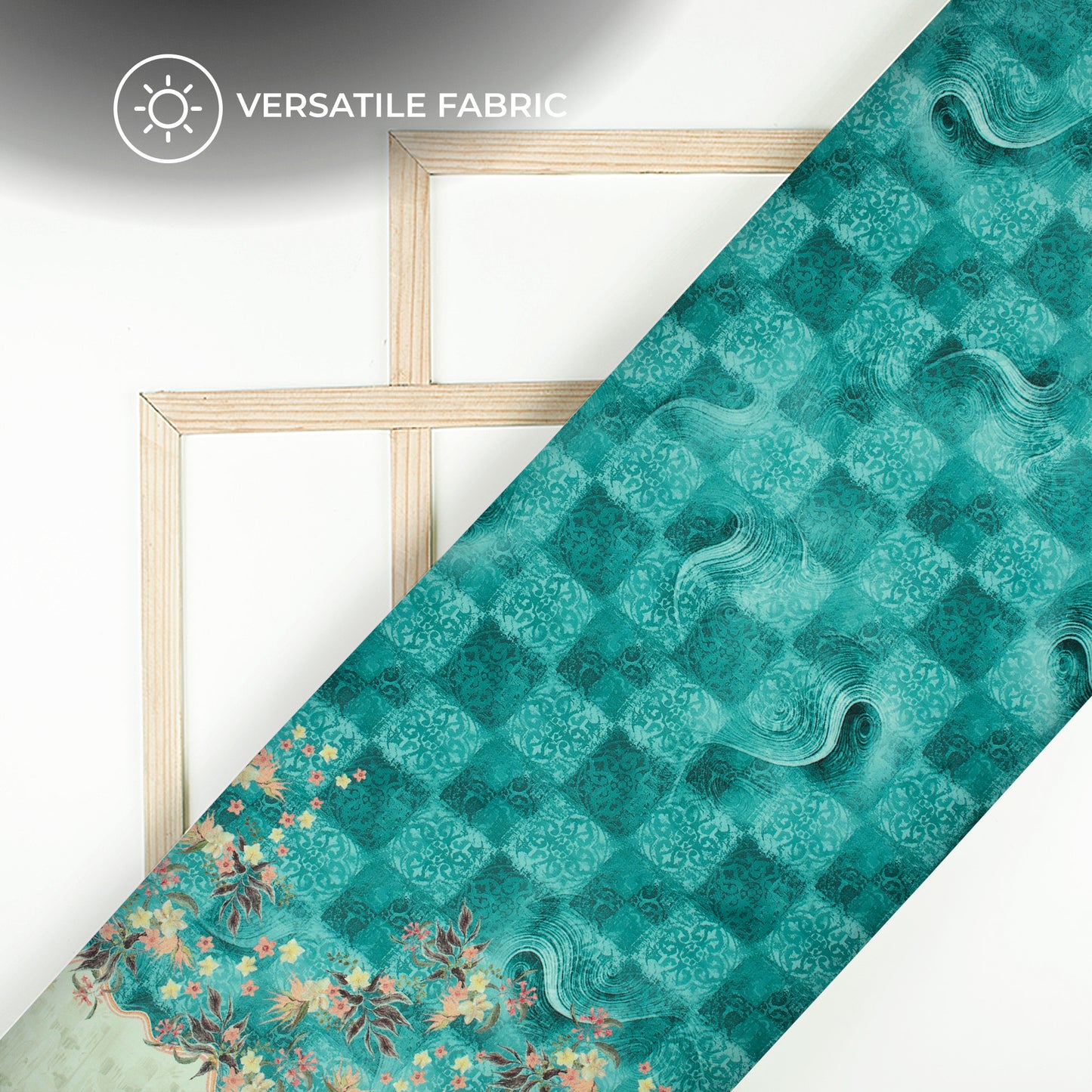 Ethnic Daman Floral Digital Print Poly Glazed Cotton Fabric