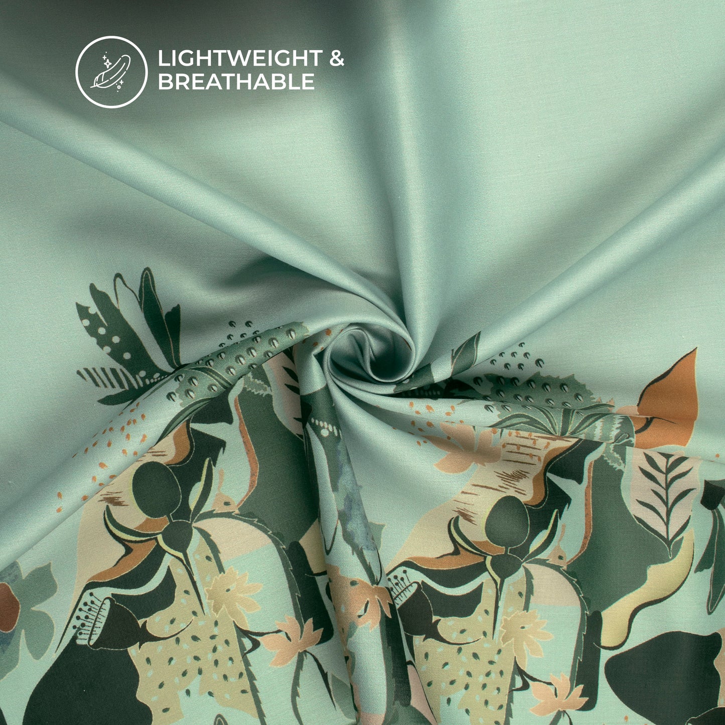 Stylish Floral Border Digital Print Poly Glazed Cotton Fabric