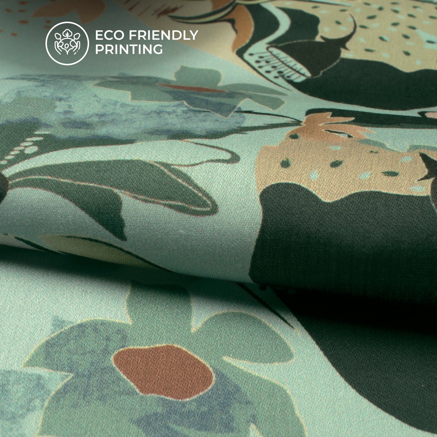 Stylish Floral Border Digital Print Poly Glazed Cotton Fabric