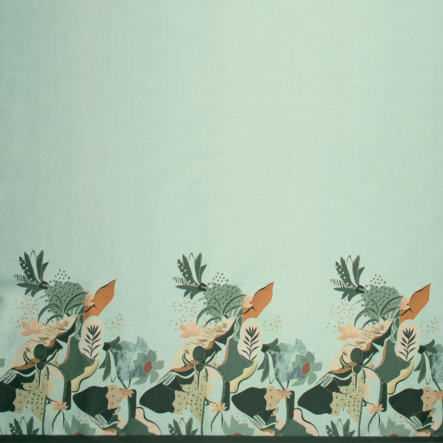 Stylish Floral Border Digital Print Poly Glazed Cotton Fabric