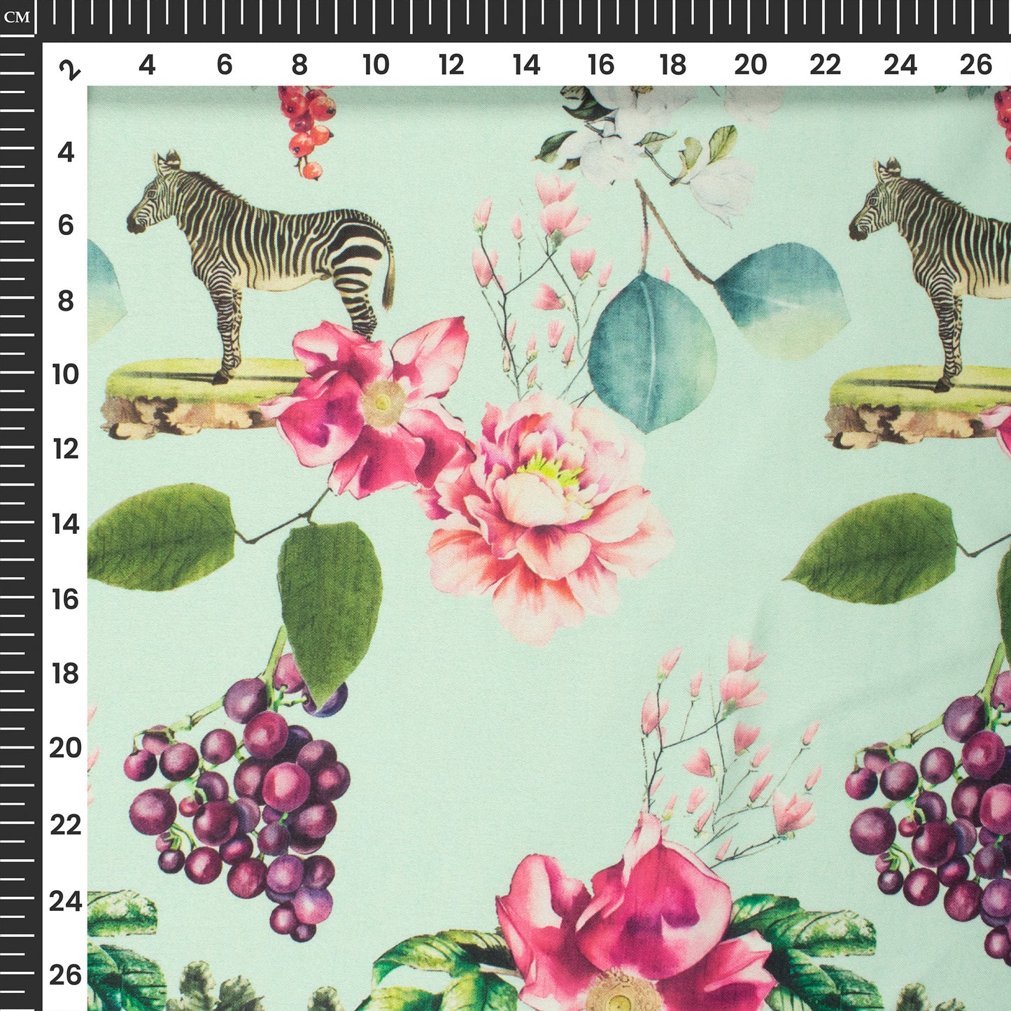 Blooming Floral Garden Digital Print Georgette Satin Fabric