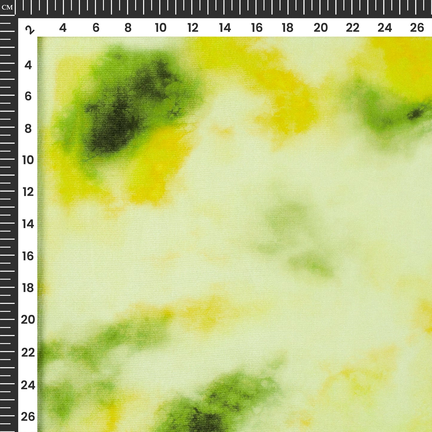 Lemon Yellow Tie & Dye Digital Print Viscose Uppada Silk Fabric