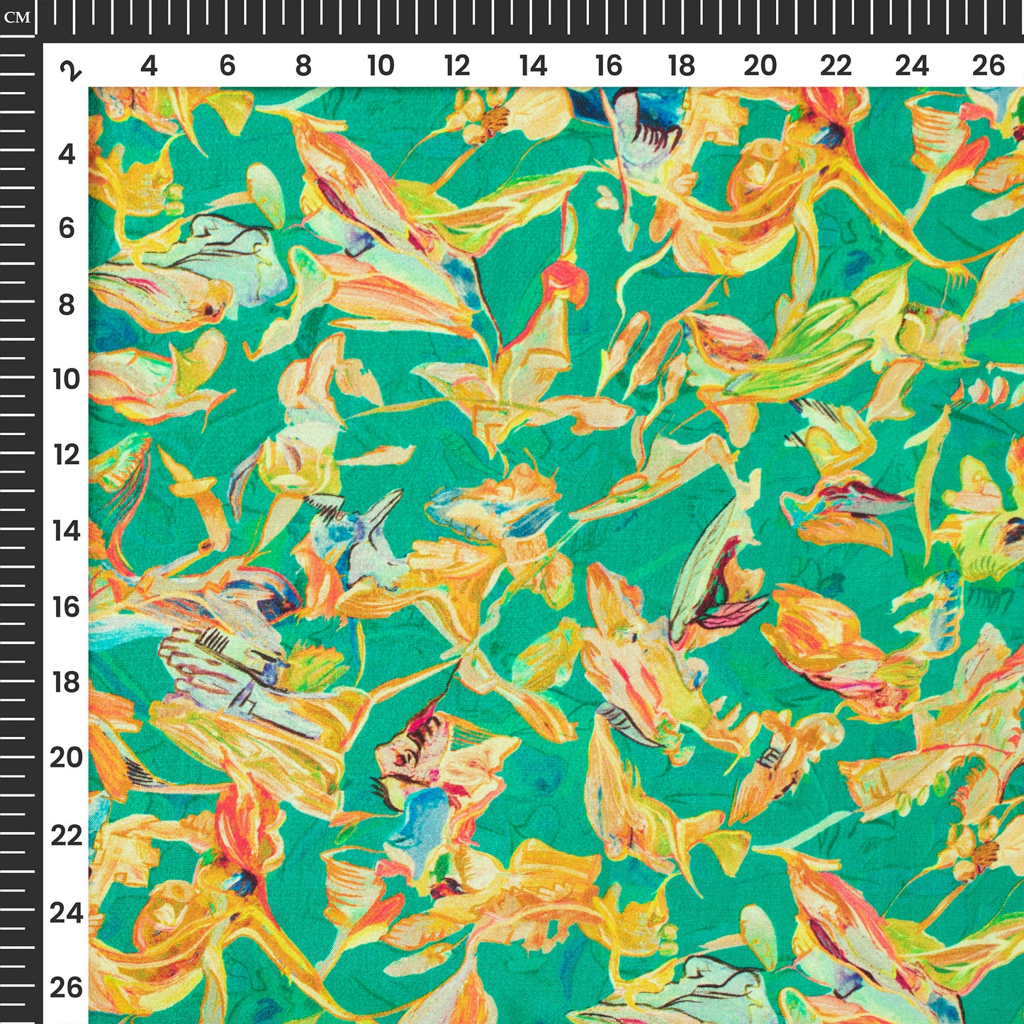Multi-Color Floral Digital Print Viscose Uppada Silk Fabric
