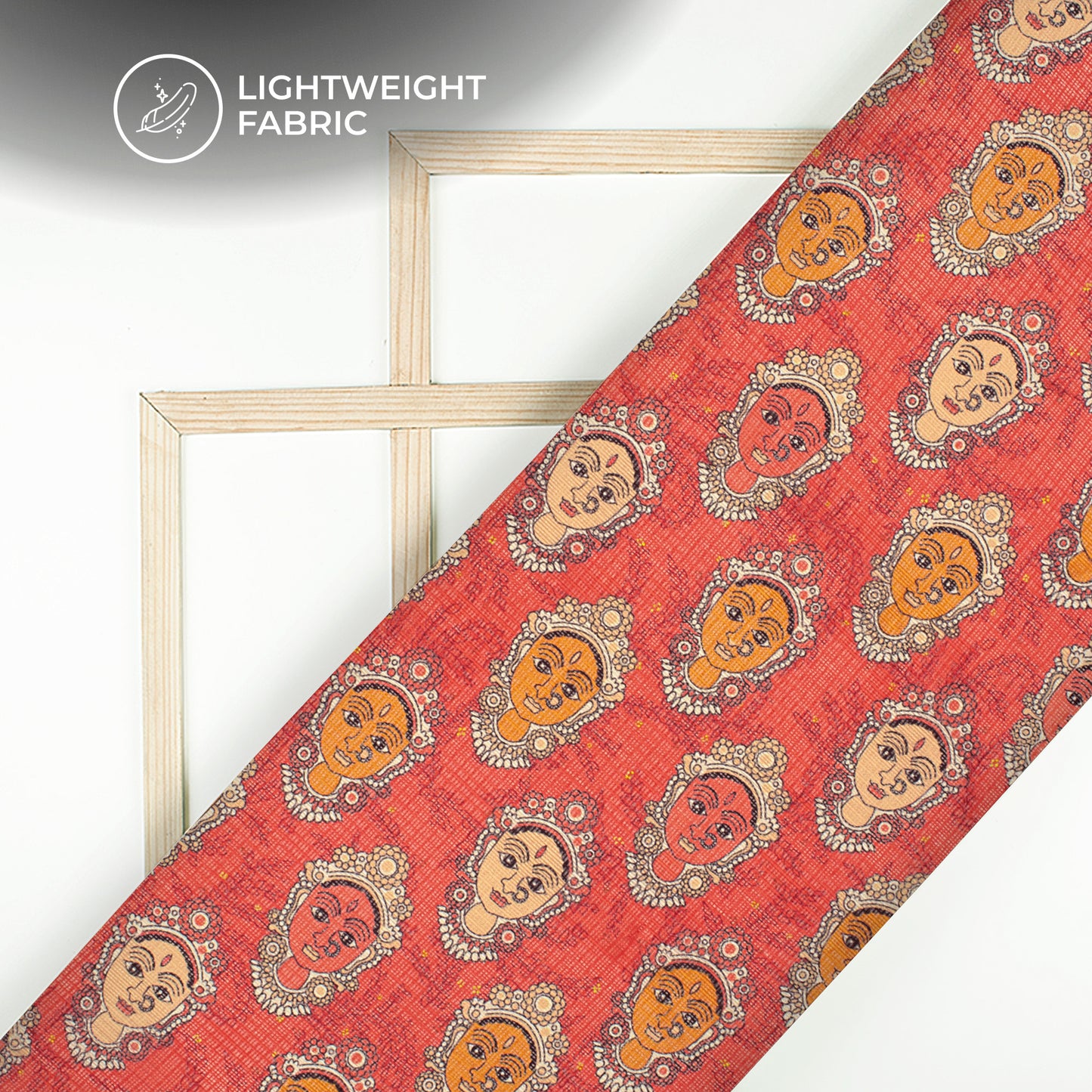 Rose Red Quirky Digital Print Kota Doria Fabric for Instagram Ready Looks
