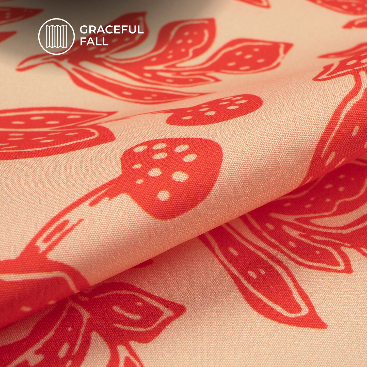 Rose Red Floral Digital Print Butter Crepe Fabric