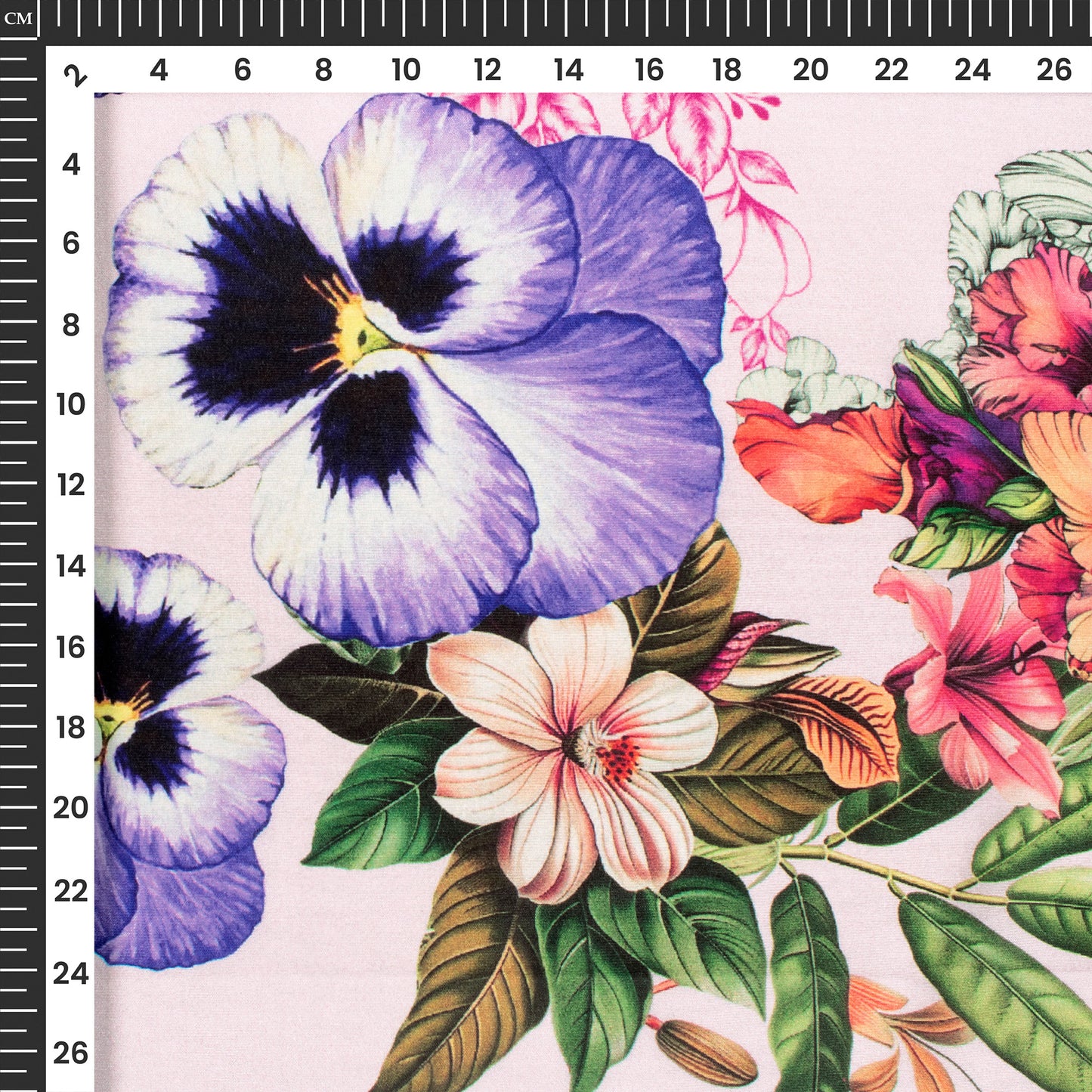 Cobalt Blue Floral Digital Print Crepe Silk Fabric